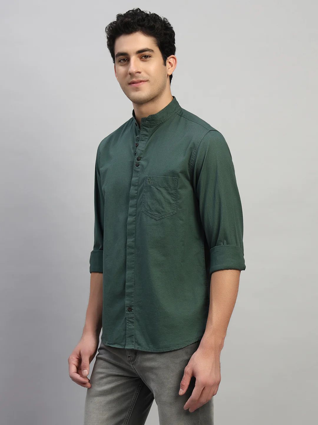 Casual Shirt for Men | Breathable & Soft with Color Fastness Regular Fit Spread Collar Neck Cotton Fabric Solid Pattern - Image 4
