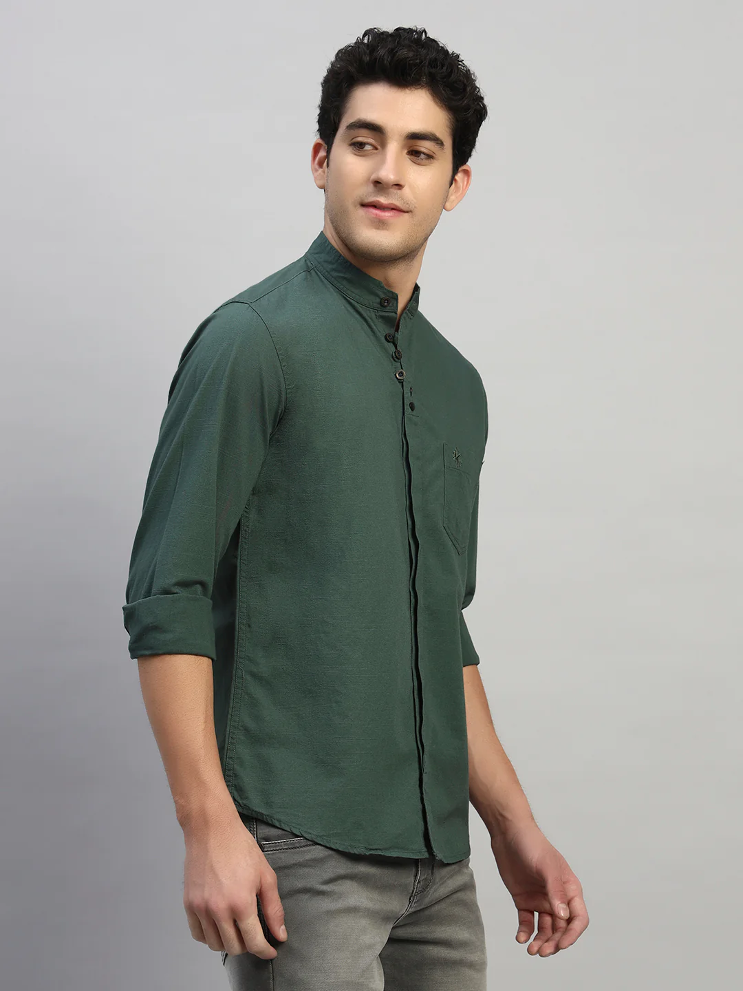 Casual Shirt for Men | Breathable & Soft with Color Fastness Regular Fit Spread Collar Neck Cotton Fabric Solid Pattern - Image 5