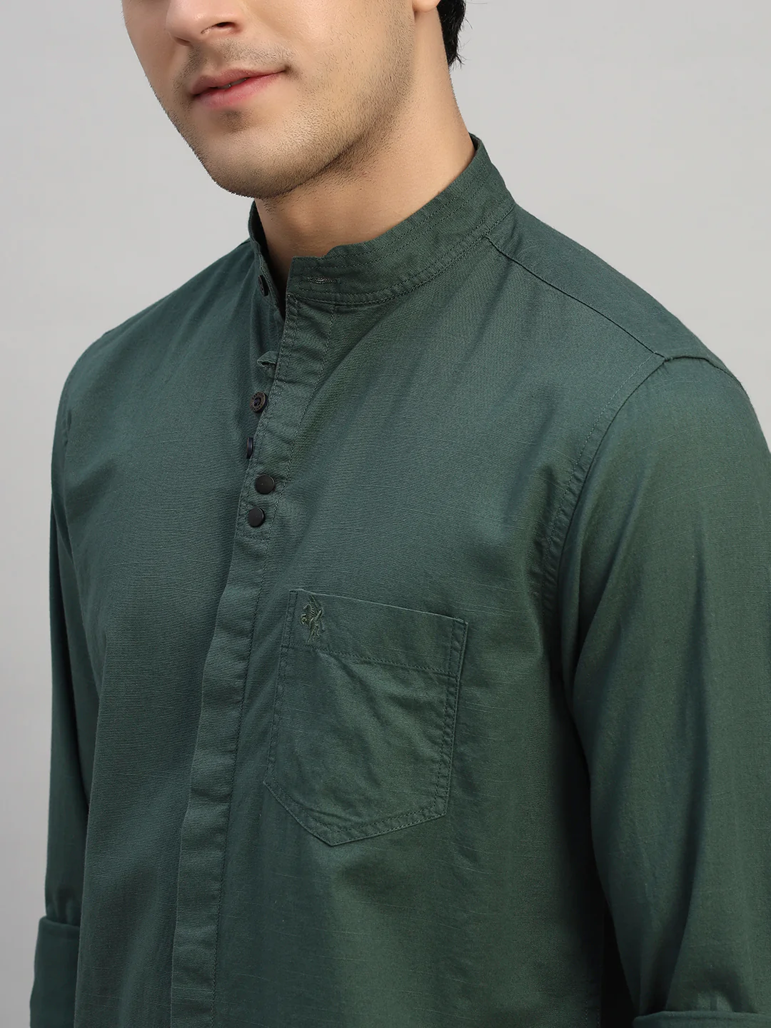 Casual Shirt for Men | Breathable & Soft with Color Fastness Regular Fit Spread Collar Neck Cotton Fabric Solid Pattern - Image 7