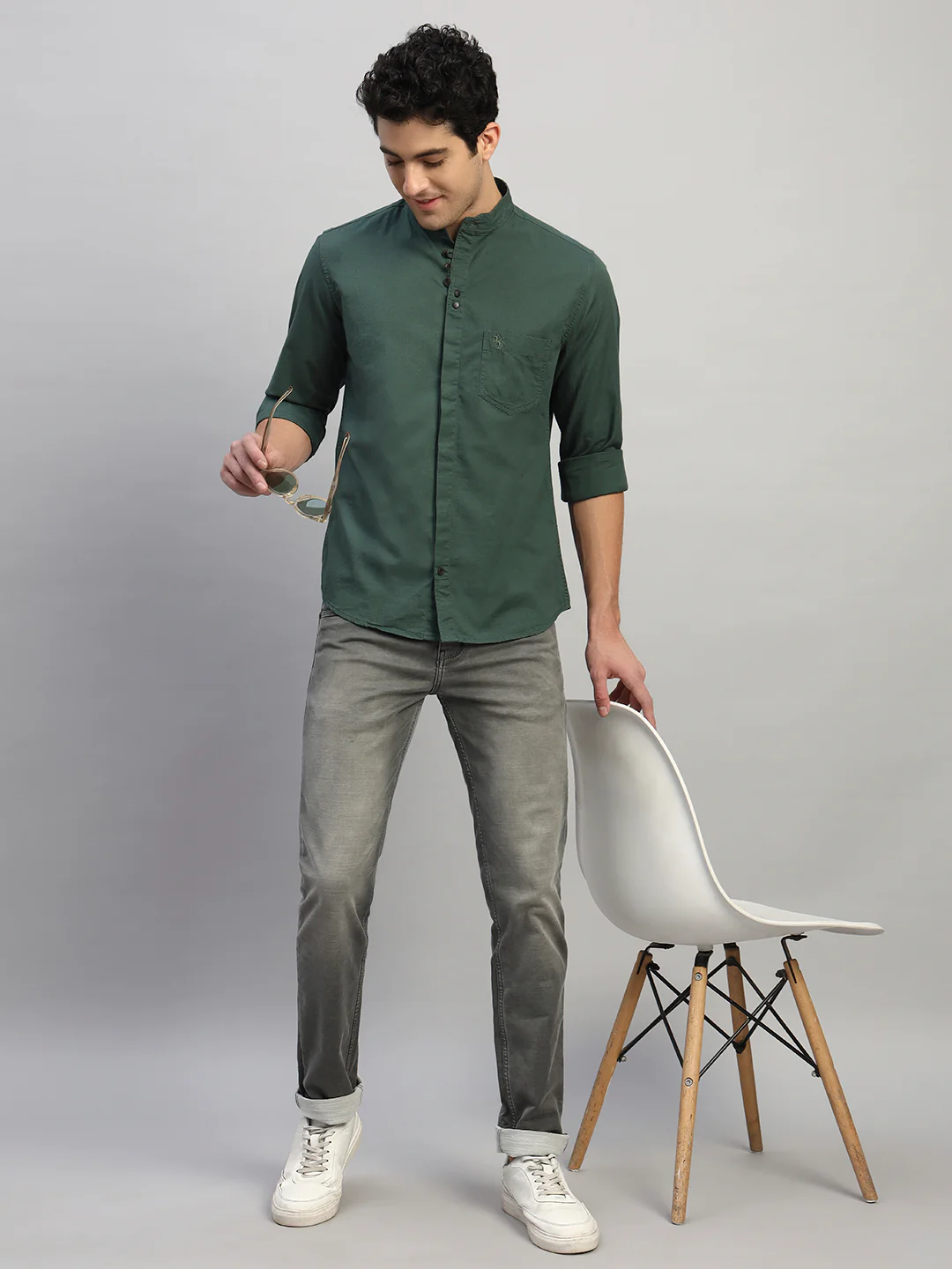 Casual Shirt for Men | Breathable & Soft with Color Fastness Regular Fit Spread Collar Neck Cotton Fabric Solid Pattern - Image 8