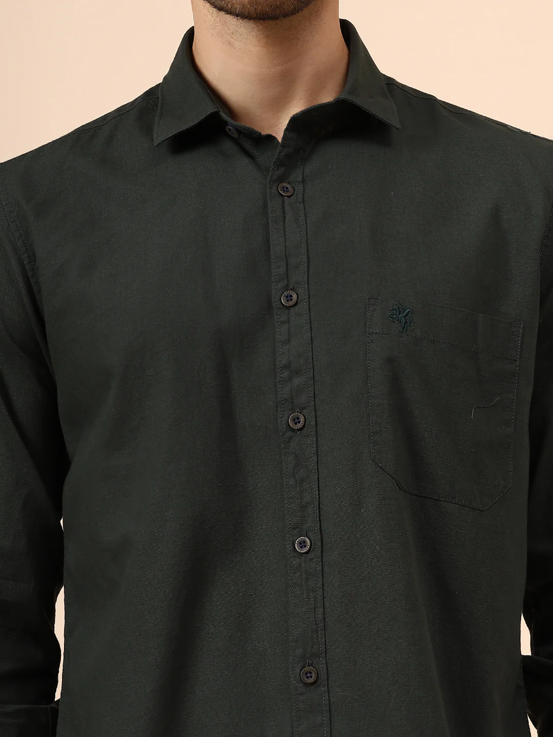 Casual Shirt for Men | Breathable & Soft with Color Fastness Regular Fit Spread Collar Neck Cotton Fabric Solid Pattern - Image 6