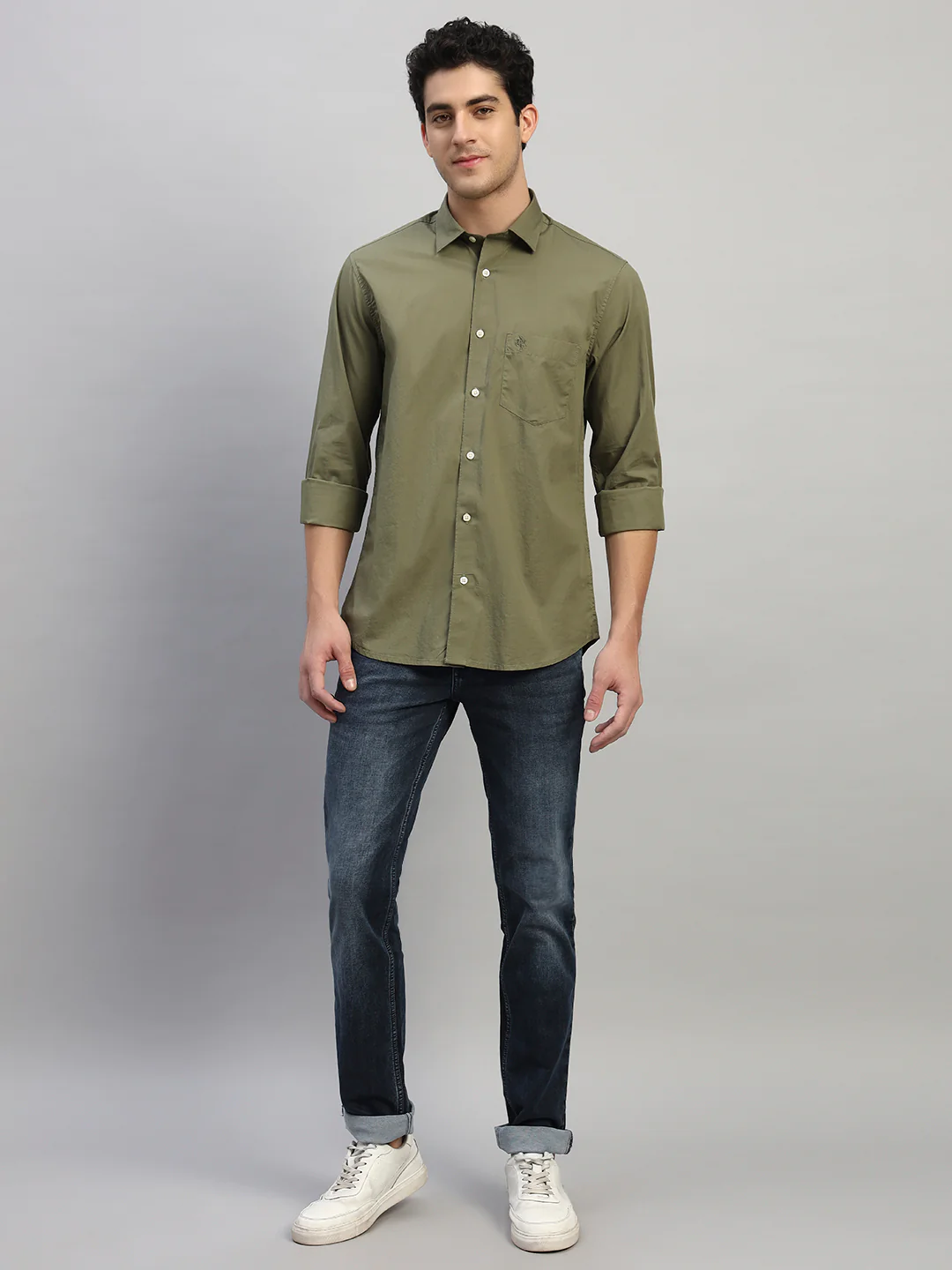 Casual Shirt for Men | Breathable & Soft with Color Fastness Regular Fit Spread Collar Neck Cotton Blend Fabric Solid Pattern - Image 6