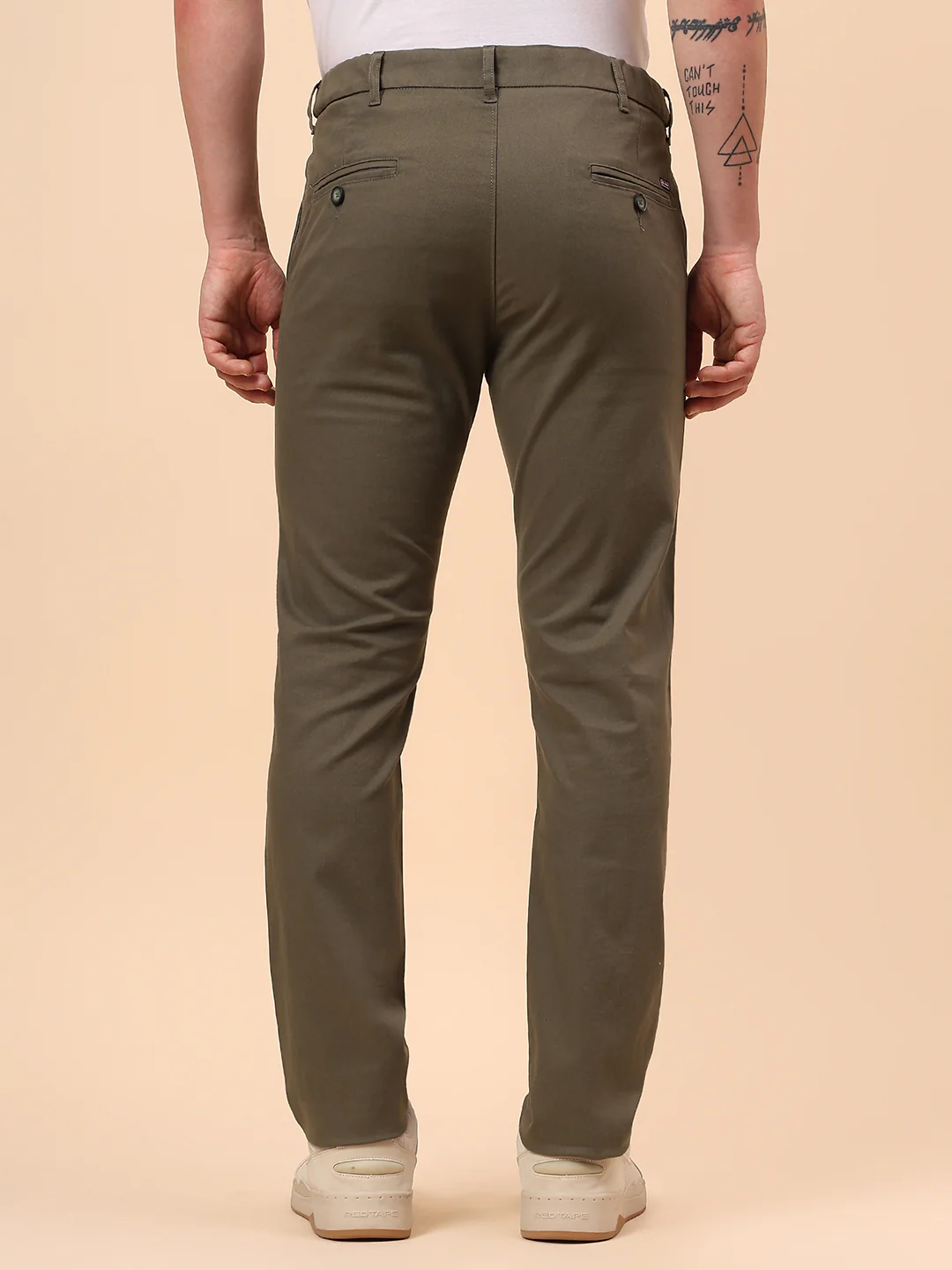 Casual Trouser for Men | Breathable & Soft with Color Fastness Regular Fit Cotton Blend Fabric Solid Pattern Button Closure - Image 7