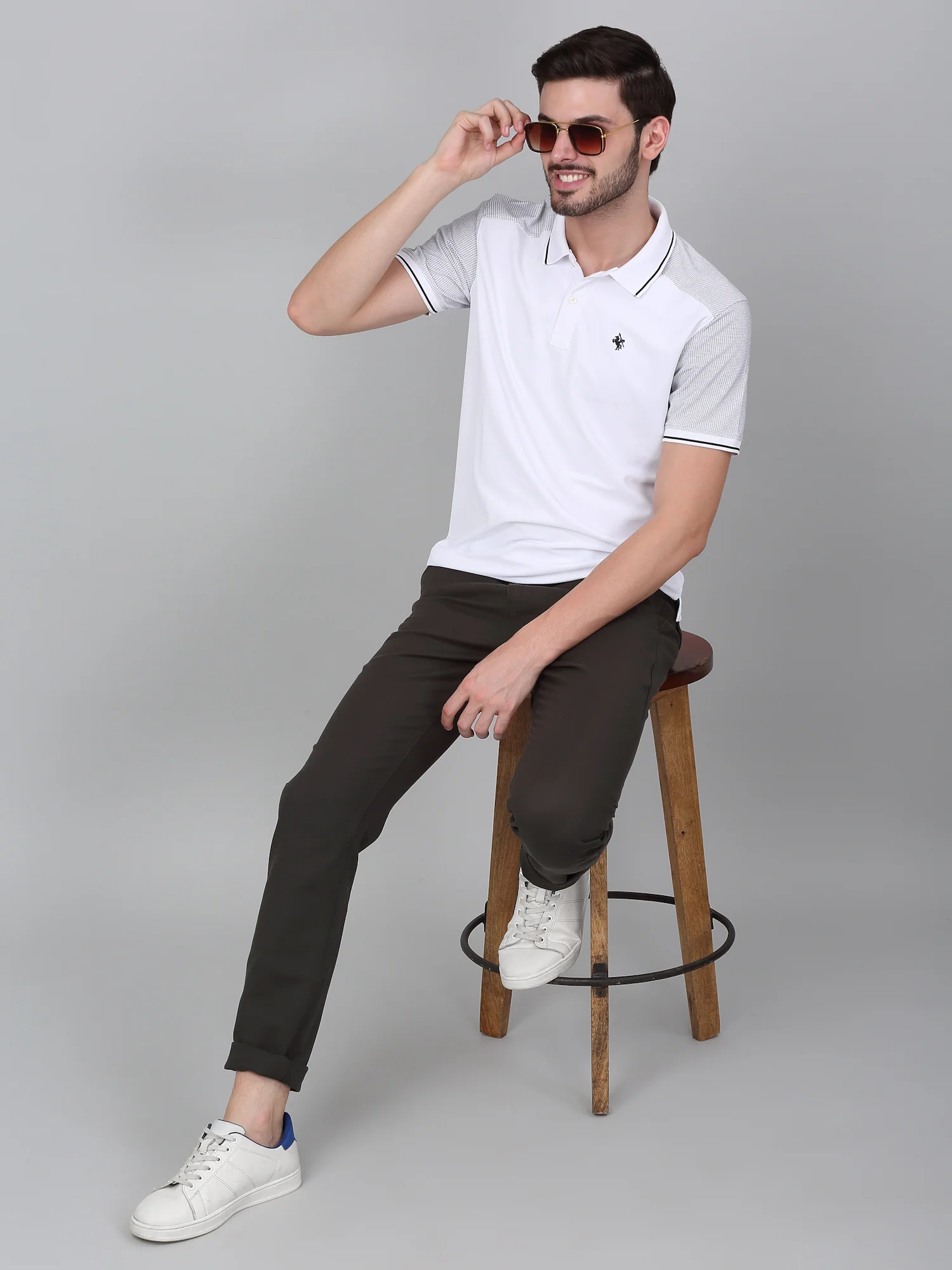 Casual Trouser for Men | Breathable & Soft with Color Fastness Regular Fit Cotton Blend Fabric Solid Pattern Button Closure - Image 6
