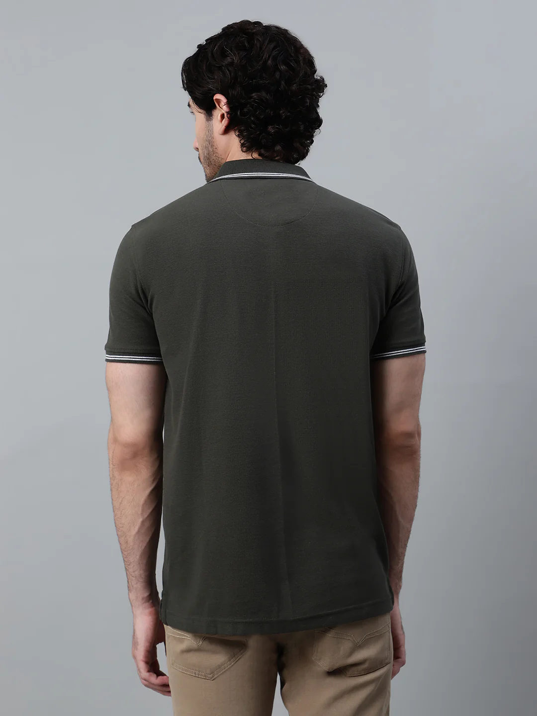 T-Shirt for Men | Breathable & Soft with Color Fastness Regular Fit Polo Neck Poly Cotton Fabric Solid Pattern - Image 2