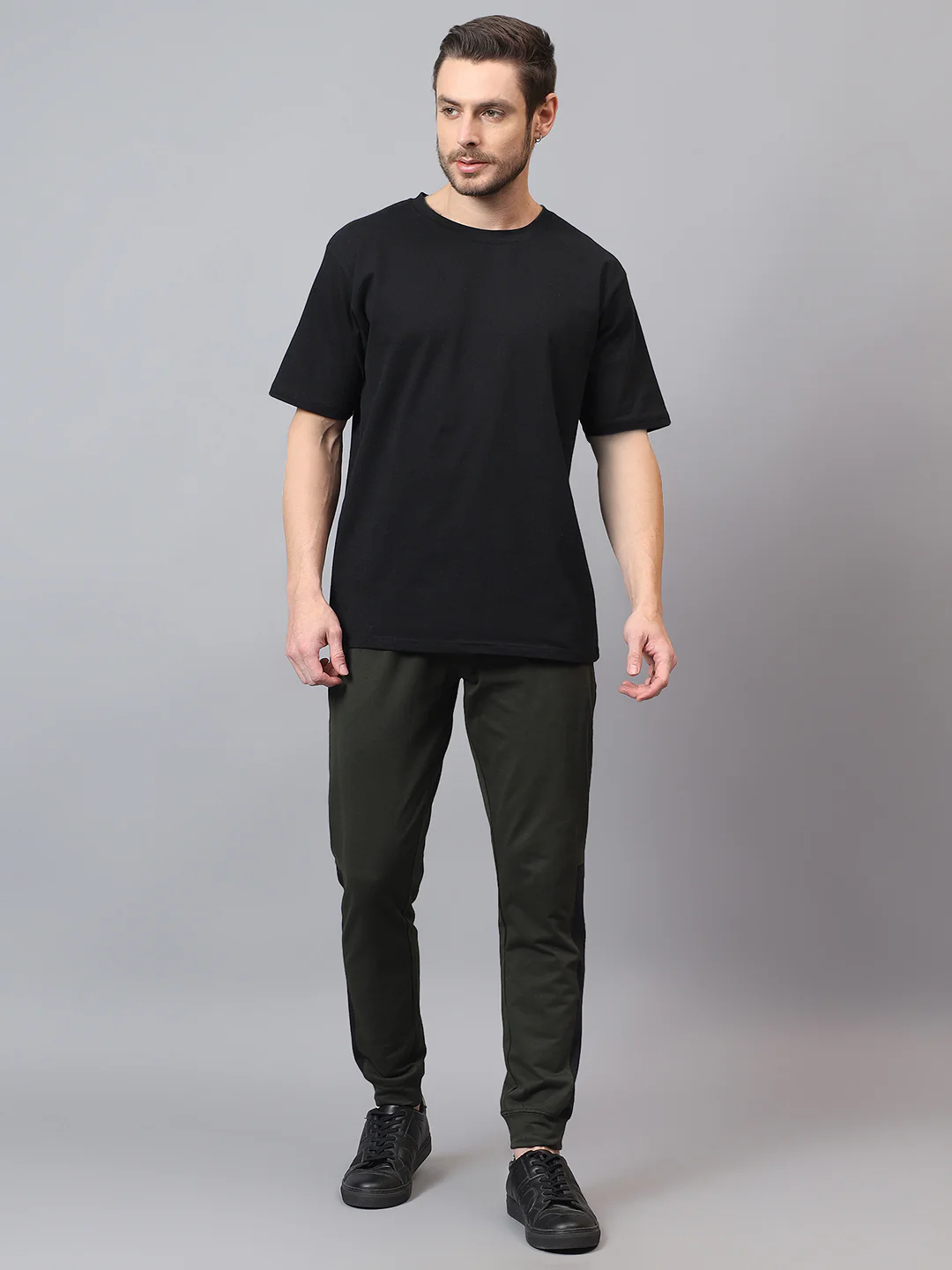 Men's Olive Solid Track Pant - Image 3
