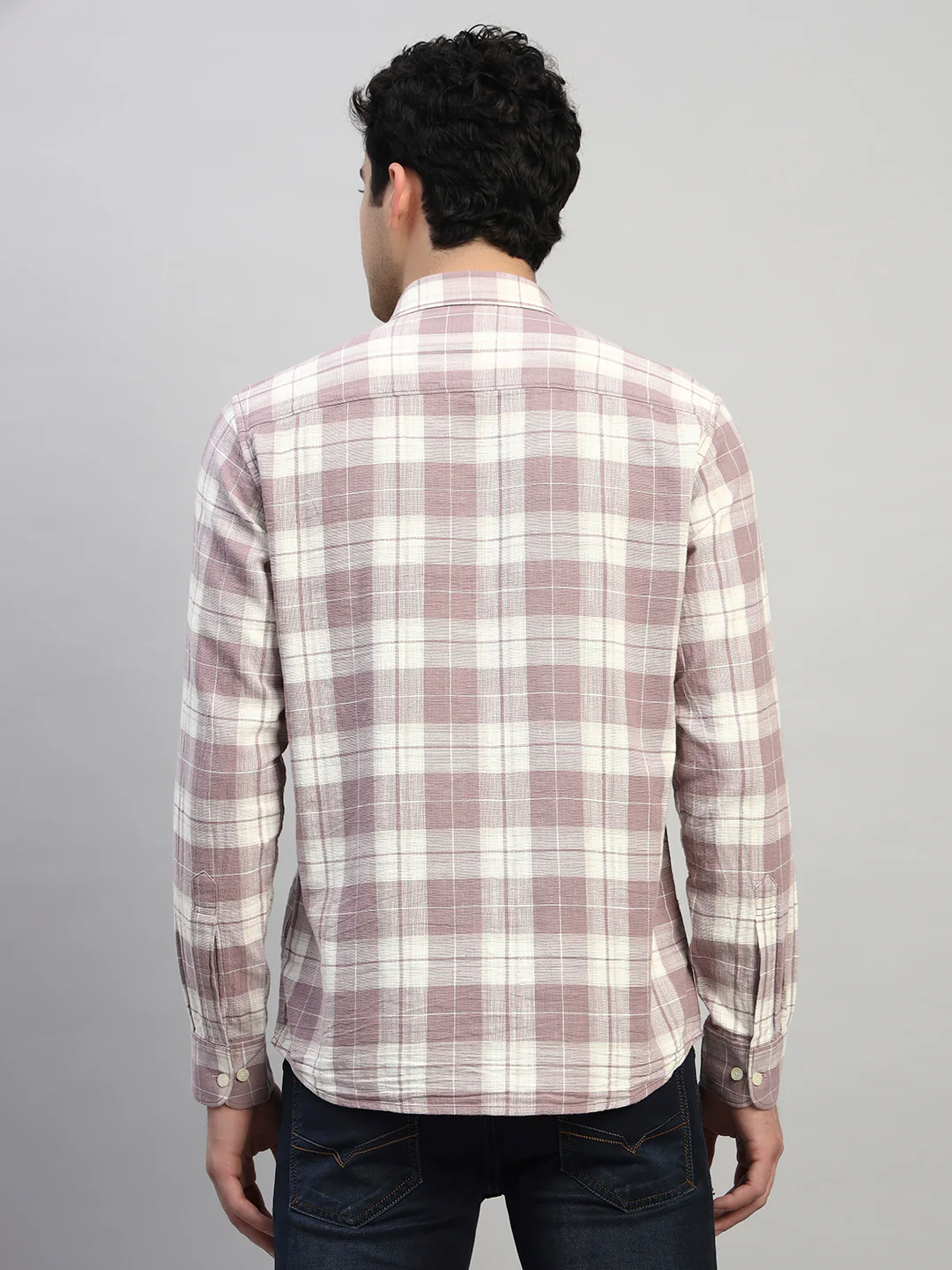 Casual Shirt for Men | Breathable & Soft with Color Fastness Regular Fit Spread Collar Neck Cotton Fabric Checkered Pattern - Image 5
