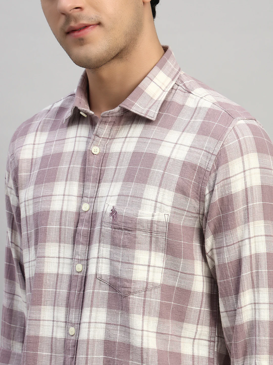 Casual Shirt for Men | Breathable & Soft with Color Fastness Regular Fit Spread Collar Neck Cotton Fabric Checkered Pattern - Image 7