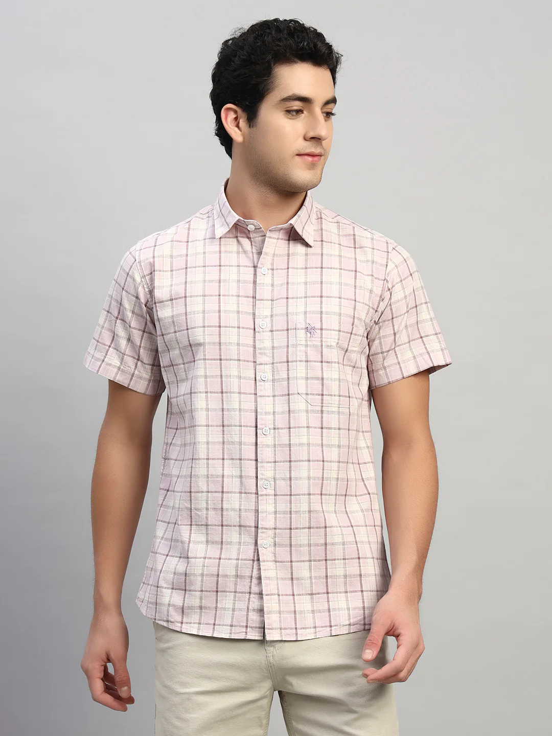 Casual Shirt for Men | Breathable & Soft with Color Fastness Regular Fit Spread Collar Neck Cotton Fabric Checkered Pattern - Image 3