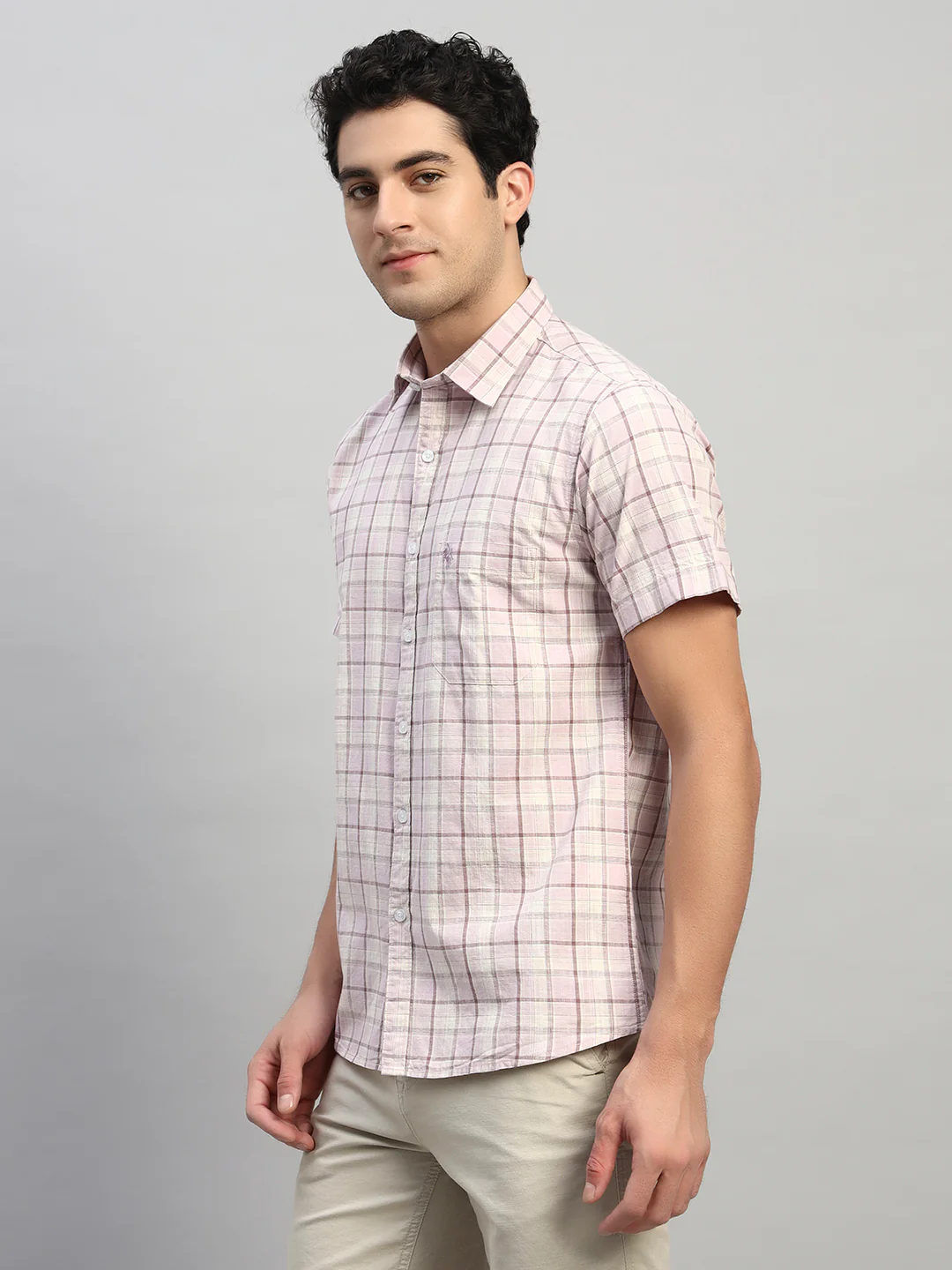 Casual Shirt for Men | Breathable & Soft with Color Fastness Regular Fit Spread Collar Neck Cotton Fabric Checkered Pattern - Image 4
