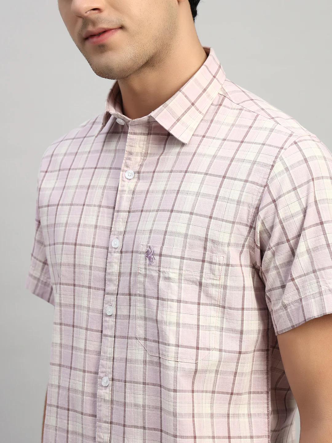 Casual Shirt for Men | Breathable & Soft with Color Fastness Regular Fit Spread Collar Neck Cotton Fabric Checkered Pattern - Image 6