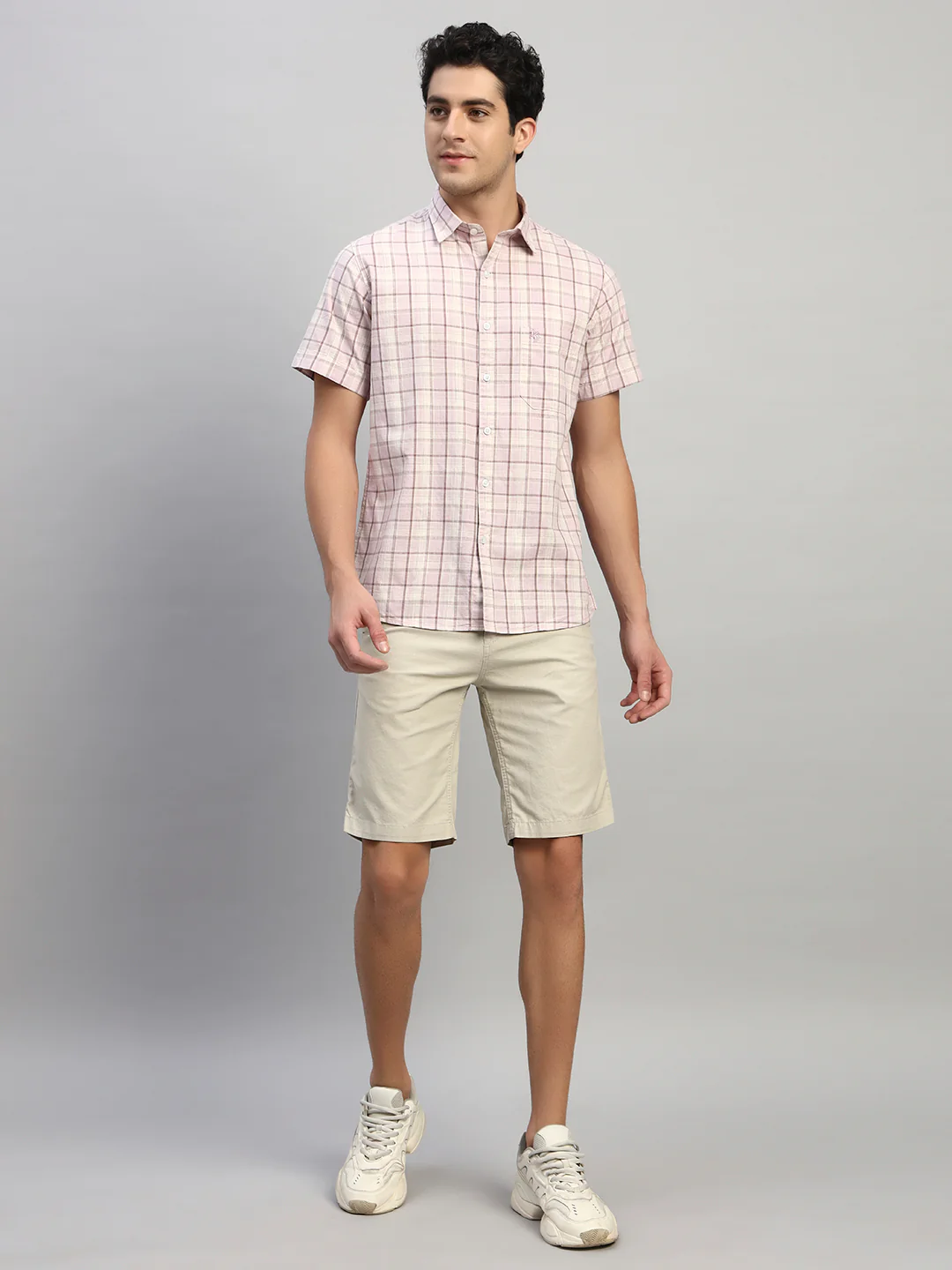 Casual Shirt for Men | Breathable & Soft with Color Fastness Regular Fit Spread Collar Neck Cotton Fabric Checkered Pattern - Image 7