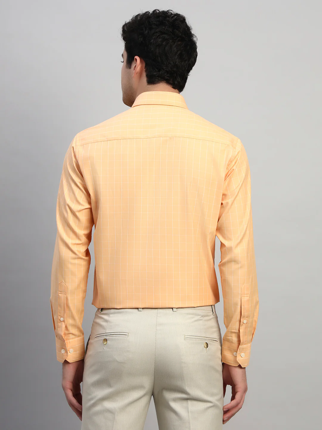 Formal Shirt for Men l Breathable & Soft with Color Fastness Regular Fit Spread Collar Neck Cotton Blend Fabric Checkered Pattern - Image 5