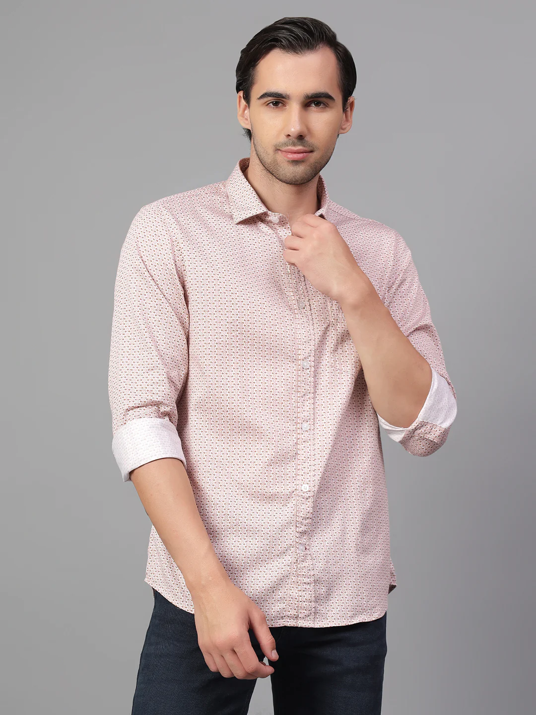 Casual Shirt for Men | Breathable & Soft with Color Fastness Regular Fit Spread Collar Neck Cotton Fabric Printed Pattern - Image 3