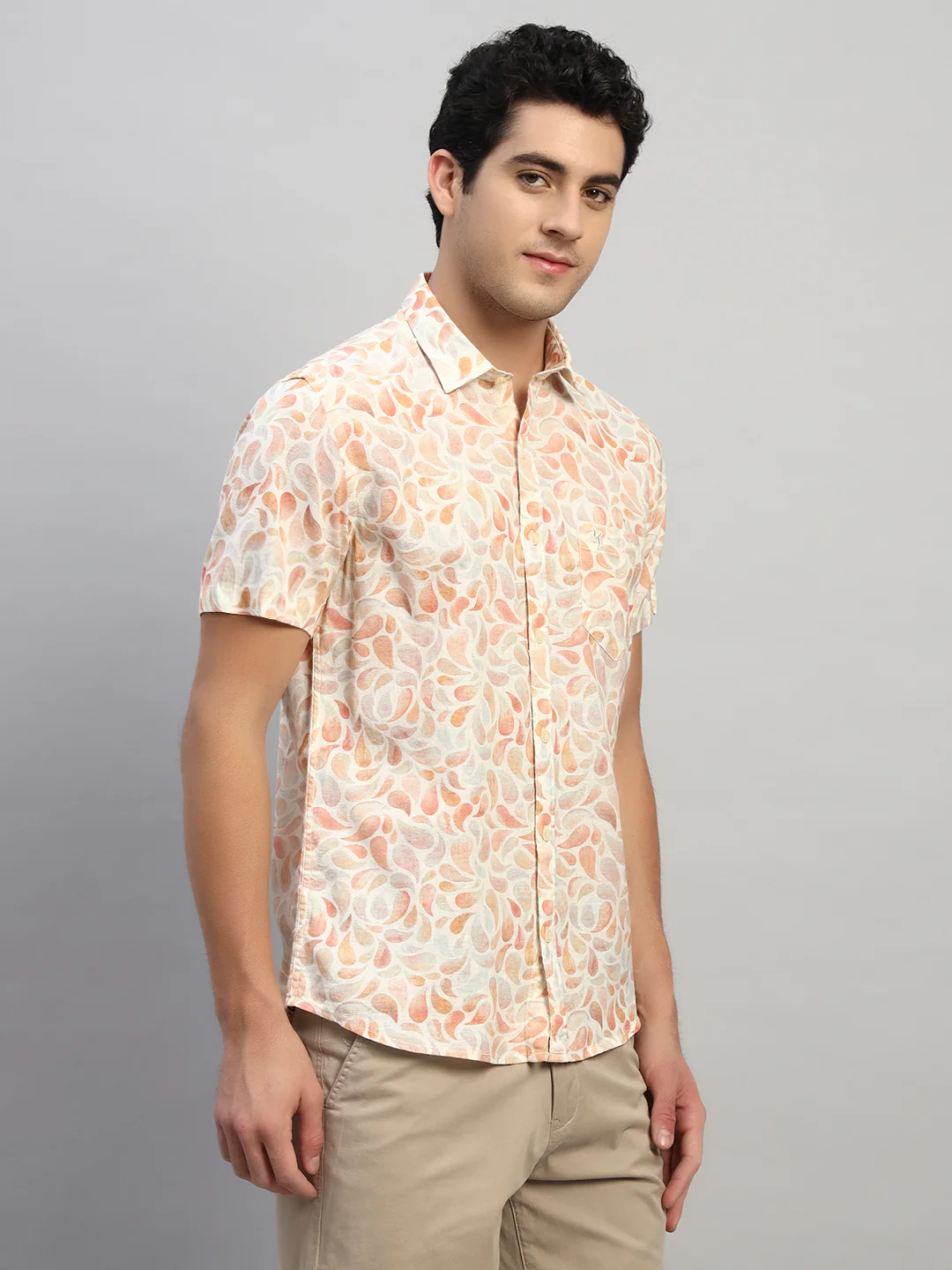 Casual Shirt for Men | Breathable & Soft with Color Fastness Regular Fit Spread Collar Neck Cotton Fabric Printed Pattern - Image 5