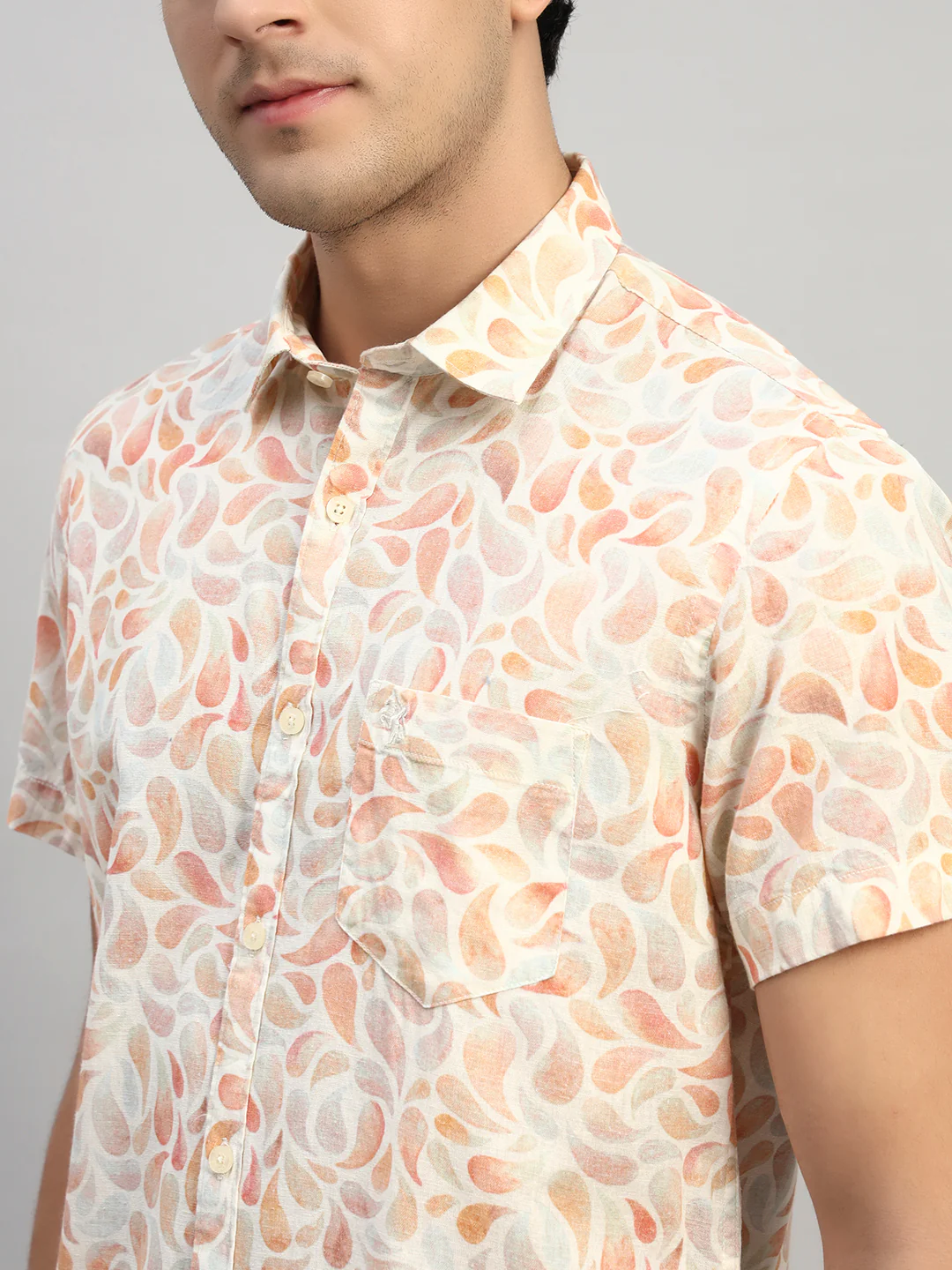 Casual Shirt for Men | Breathable & Soft with Color Fastness Regular Fit Spread Collar Neck Cotton Fabric Printed Pattern - Image 7