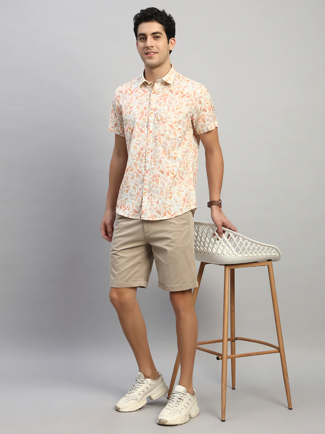 Casual Shirt for Men | Breathable & Soft with Color Fastness Regular Fit Spread Collar Neck Cotton Fabric Printed Pattern - Image 8