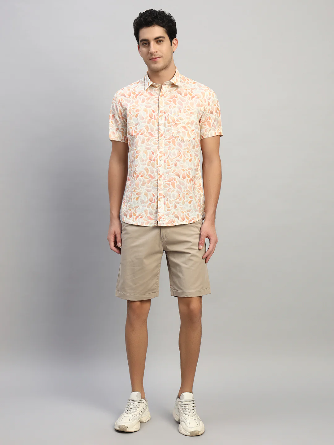 Casual Shirt for Men | Breathable & Soft with Color Fastness Regular Fit Spread Collar Neck Cotton Fabric Printed Pattern - Image 9