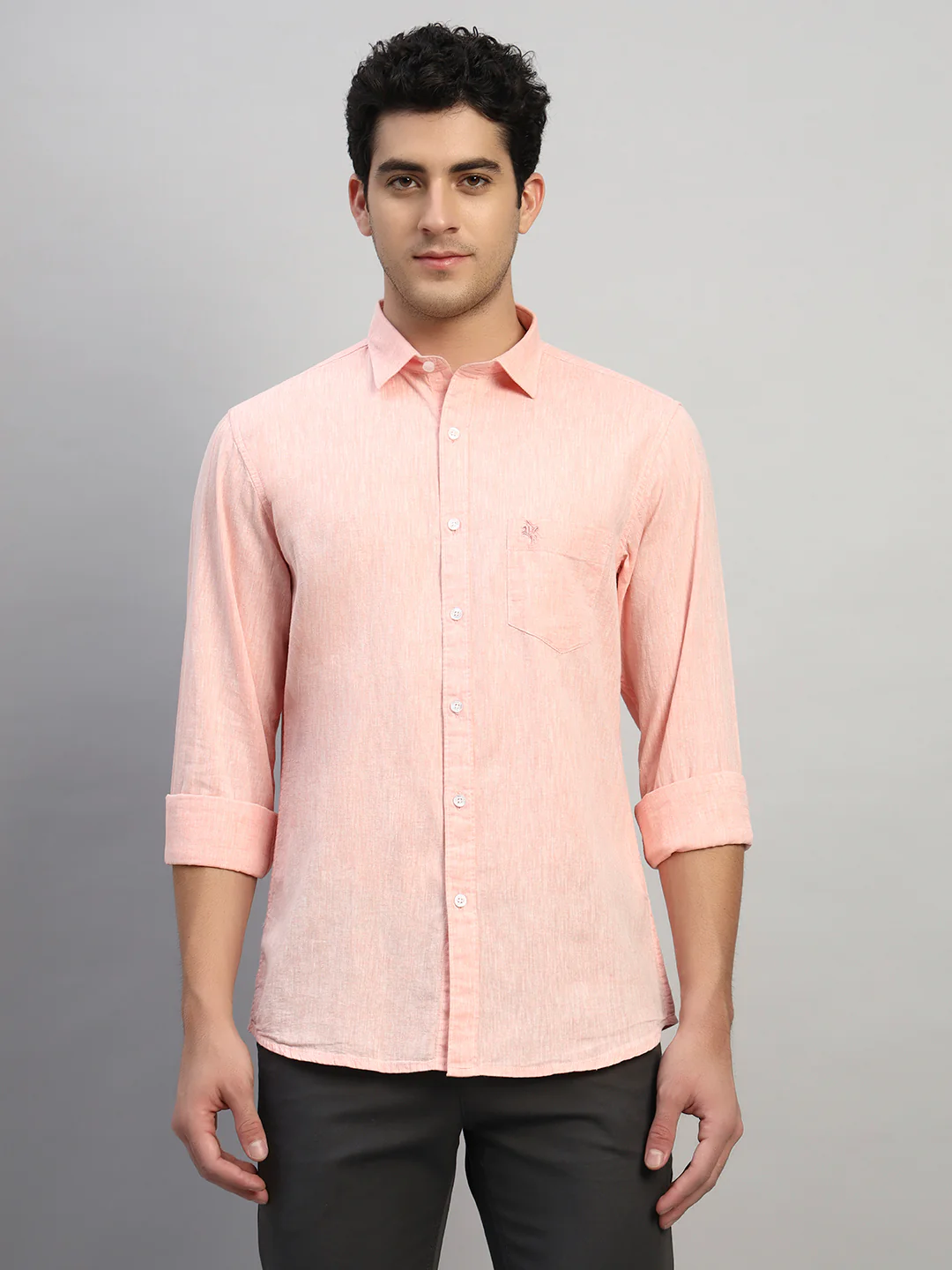 Casual Shirt for Men | Breathable & Soft with Color Fastness Regular Fit Spread Collar Neck Cotton Fabric Self Design Pattern - Image 3