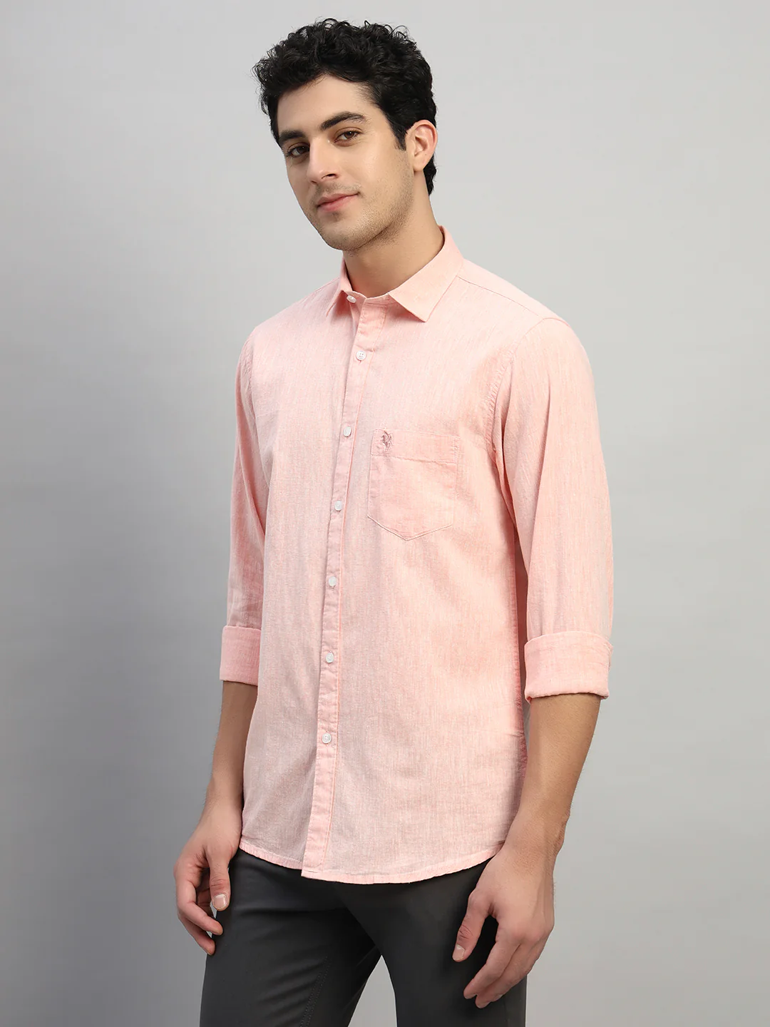 Casual Shirt for Men | Breathable & Soft with Color Fastness Regular Fit Spread Collar Neck Cotton Fabric Self Design Pattern - Image 4