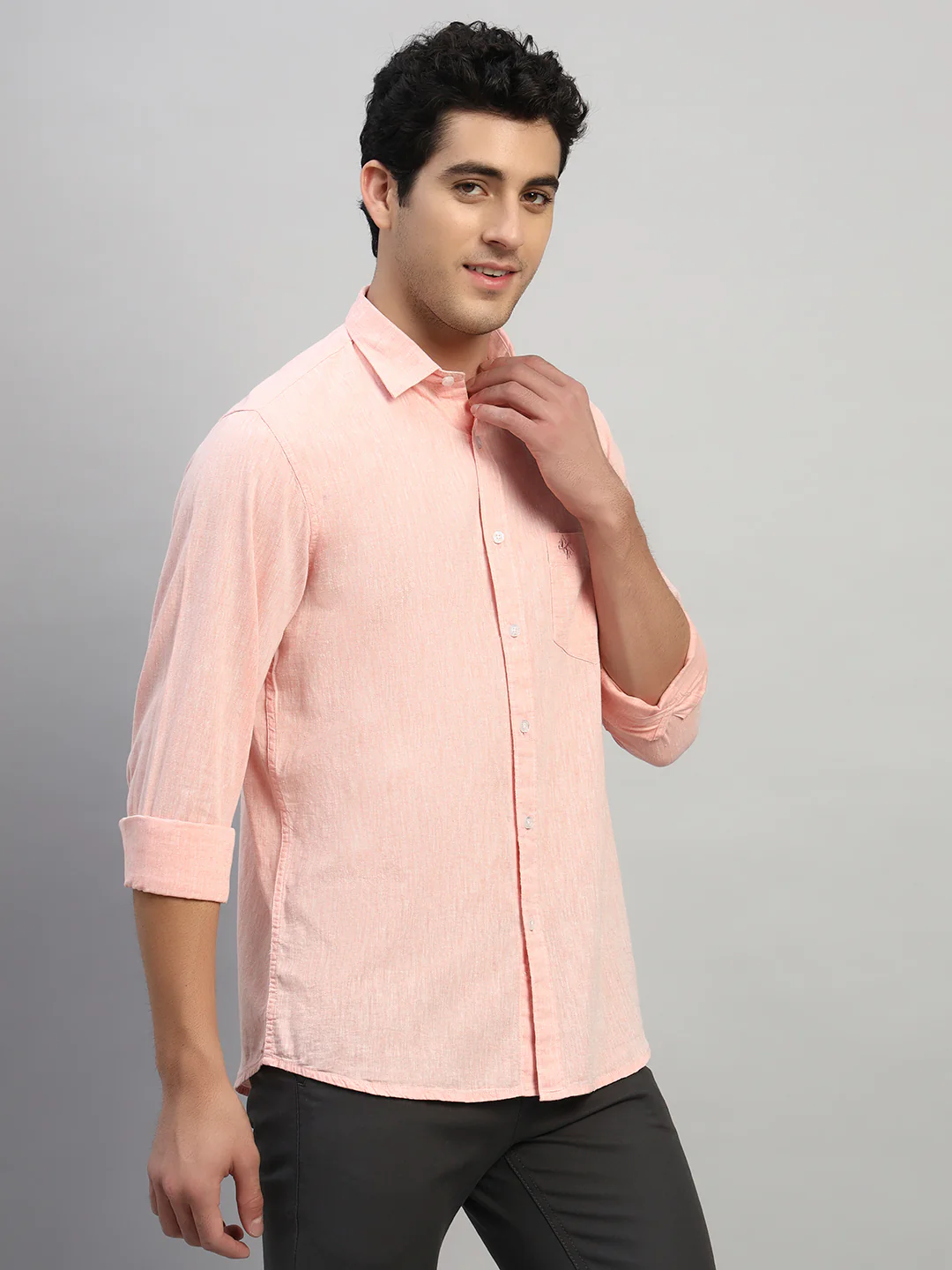 Casual Shirt for Men | Breathable & Soft with Color Fastness Regular Fit Spread Collar Neck Cotton Fabric Self Design Pattern - Image 5