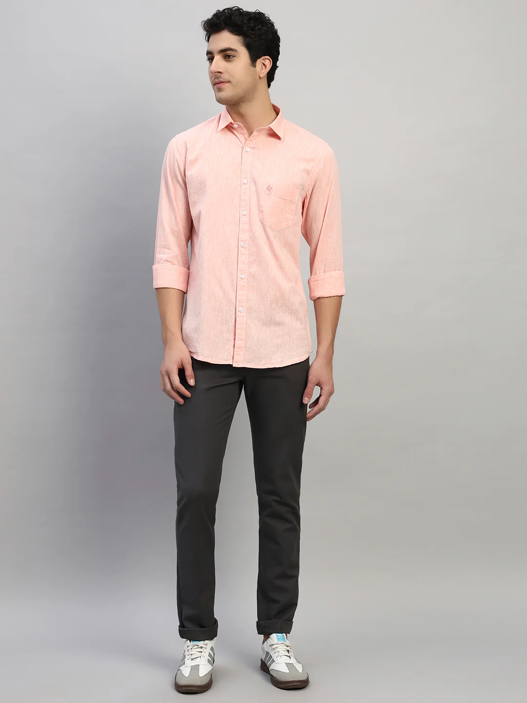 Casual Shirt for Men | Breathable & Soft with Color Fastness Regular Fit Spread Collar Neck Cotton Fabric Self Design Pattern - Image 6