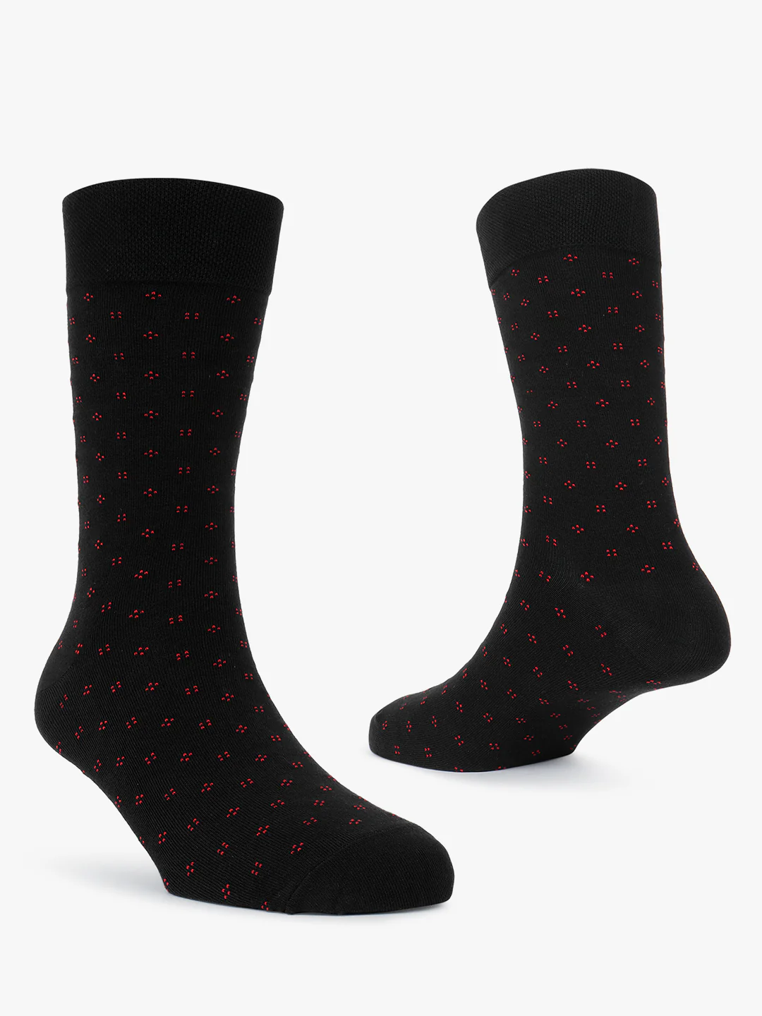 Men's Pack Of 5 Black Crew Length Printed Casual Socks - Image 2