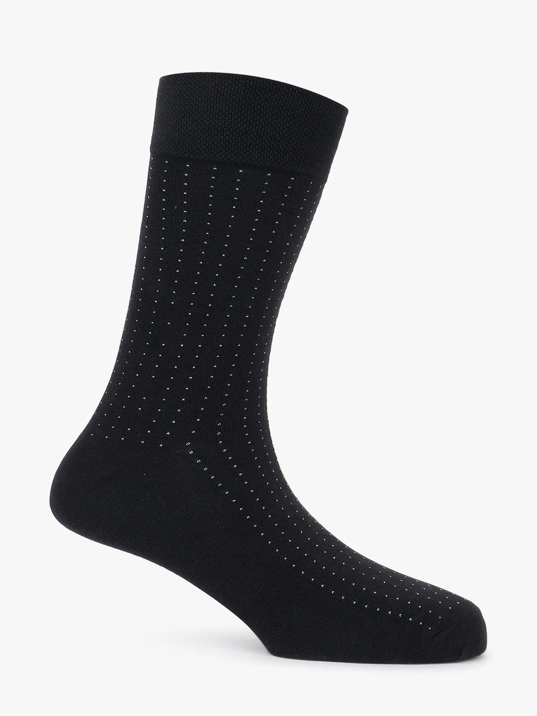 Men's Pack Of 5 Black Crew Length Printed Casual Socks - Image 2