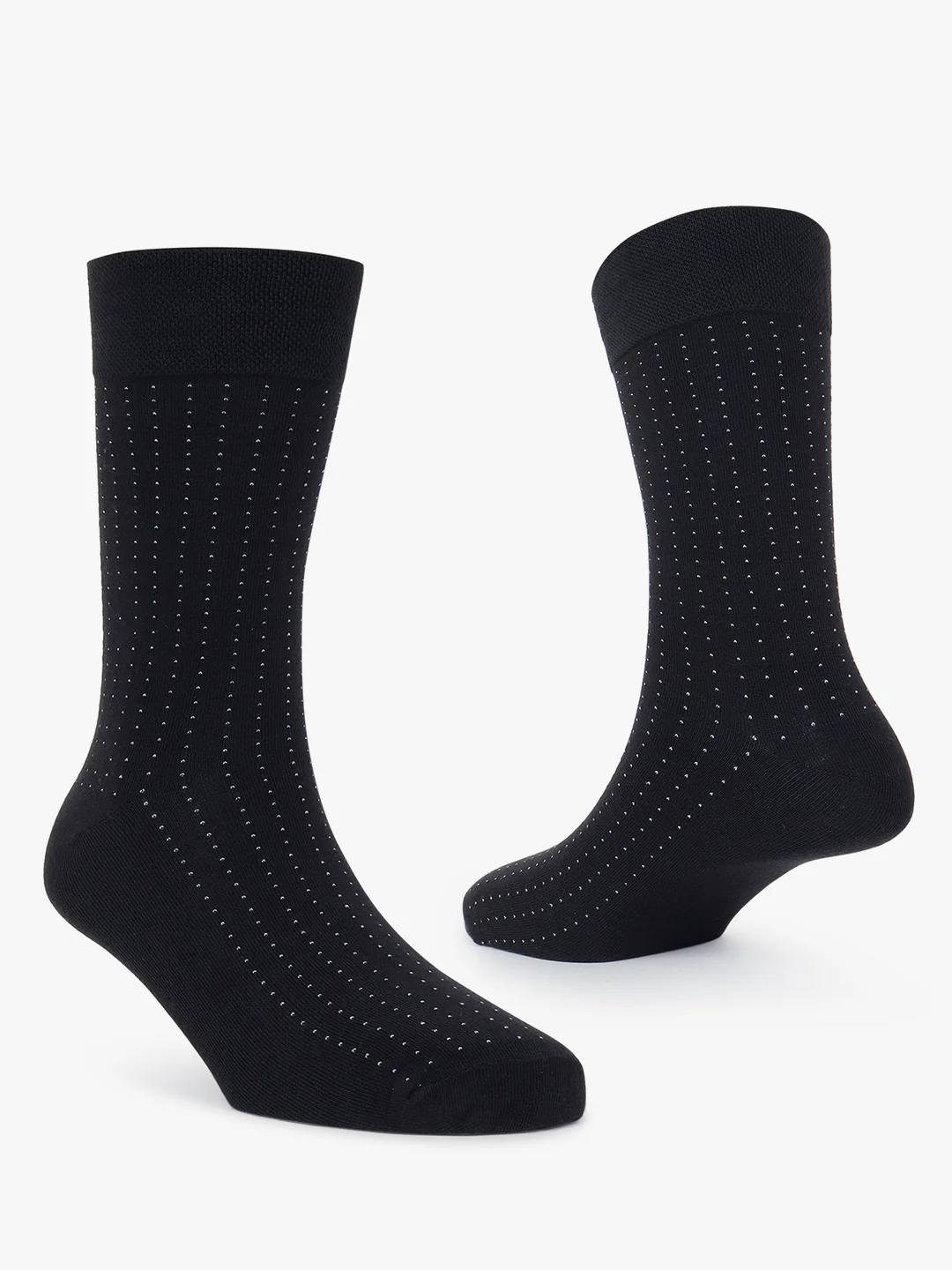Men's Pack Of 5 Black Crew Length Printed Casual Socks - Image 6
