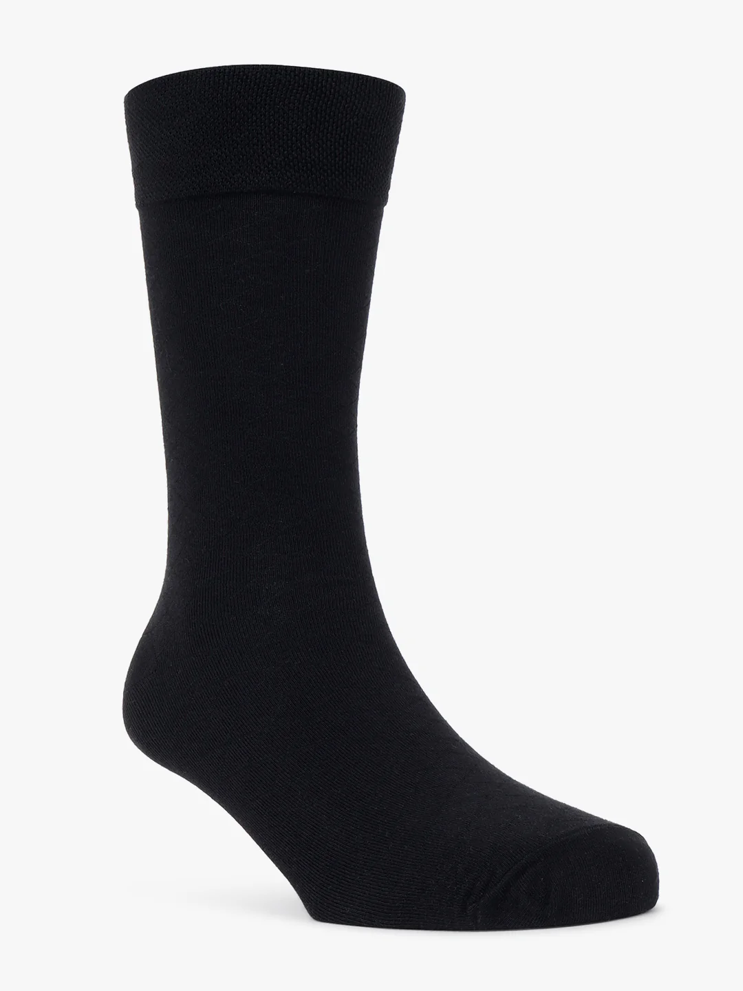 Men's Pack Of 5 Black Crew Length Solid Casual Socks - Image 3