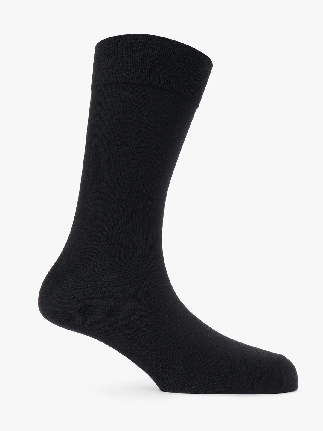 Men's Pack Of 5 Black Crew Length Solid Casual Socks - Image 4