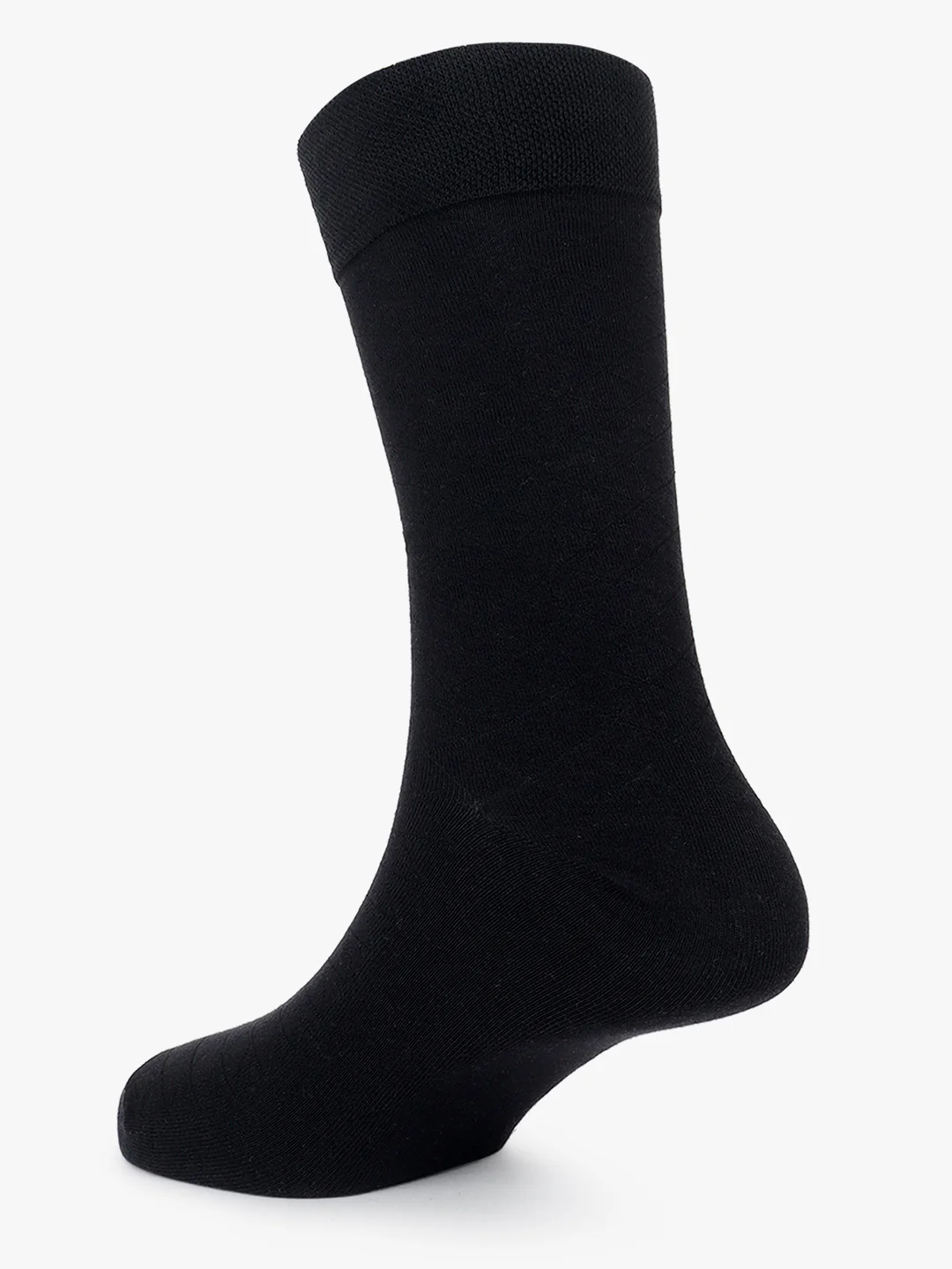 Men's Pack Of 5 Black Crew Length Solid Casual Socks - Image 6