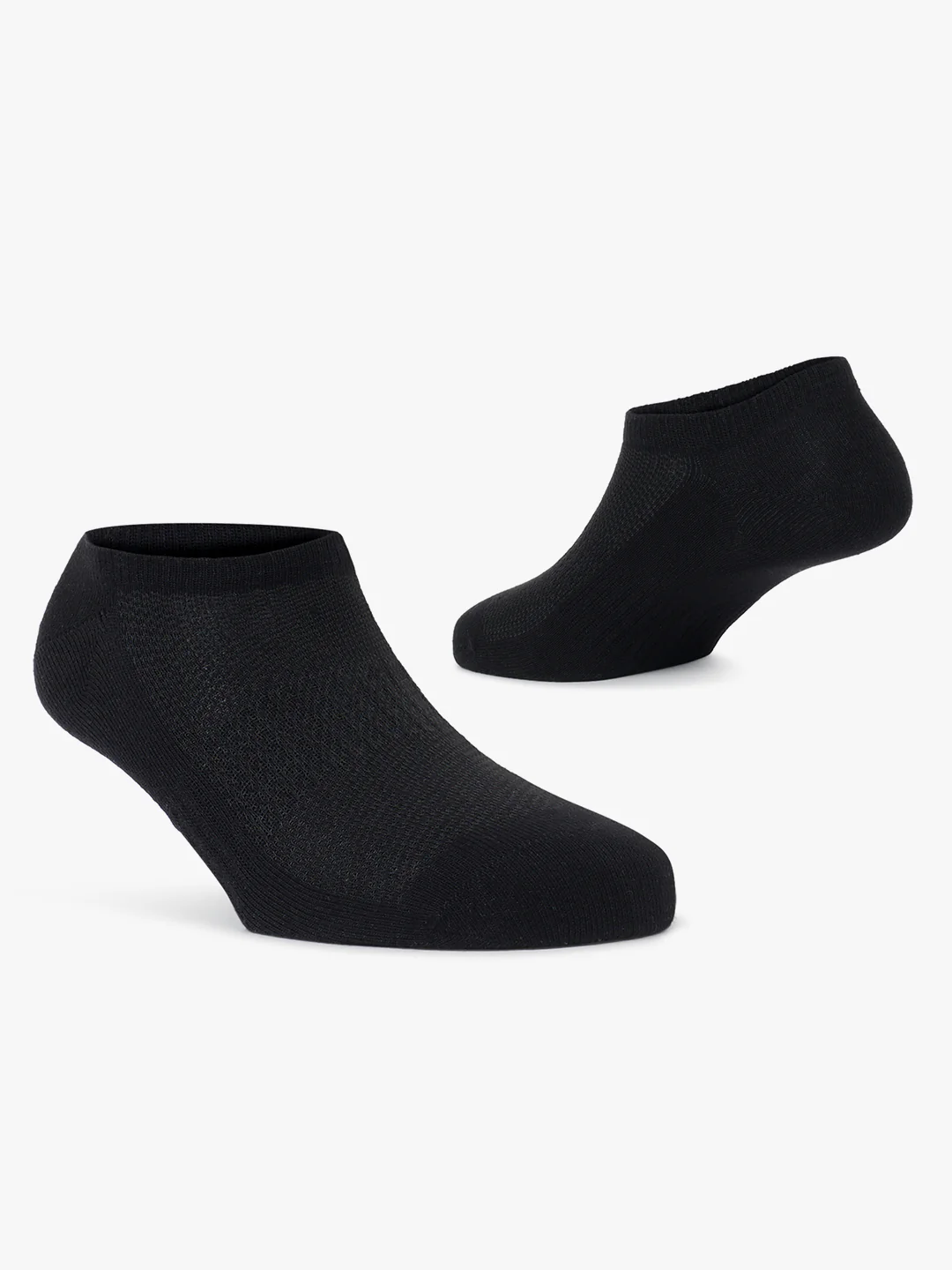 Men's Pack Of 5 Black No Show Length Self Design Casual Socks - Image 2