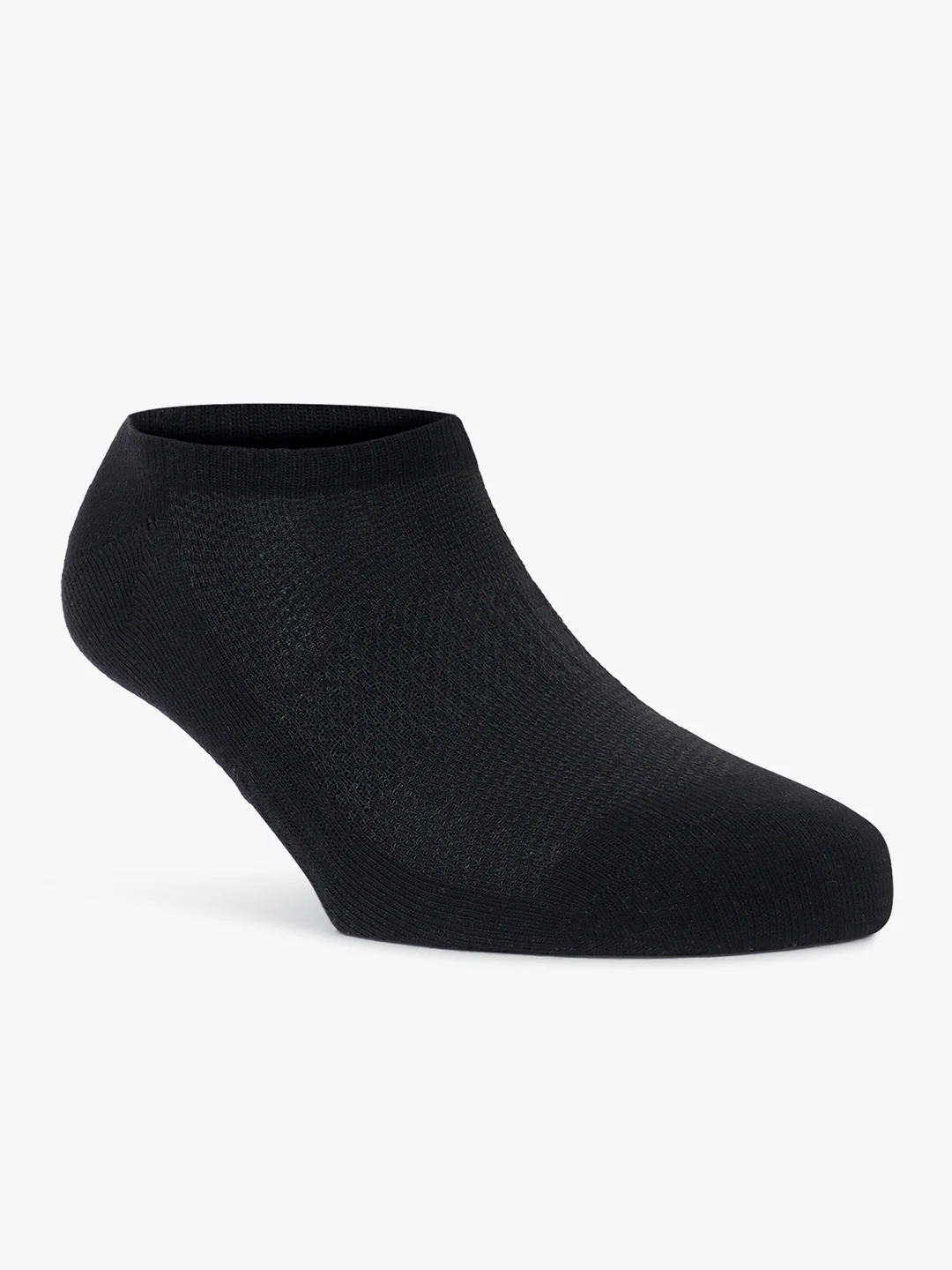 Men's Pack Of 5 Black No Show Length Self Design Casual Socks - Image 3