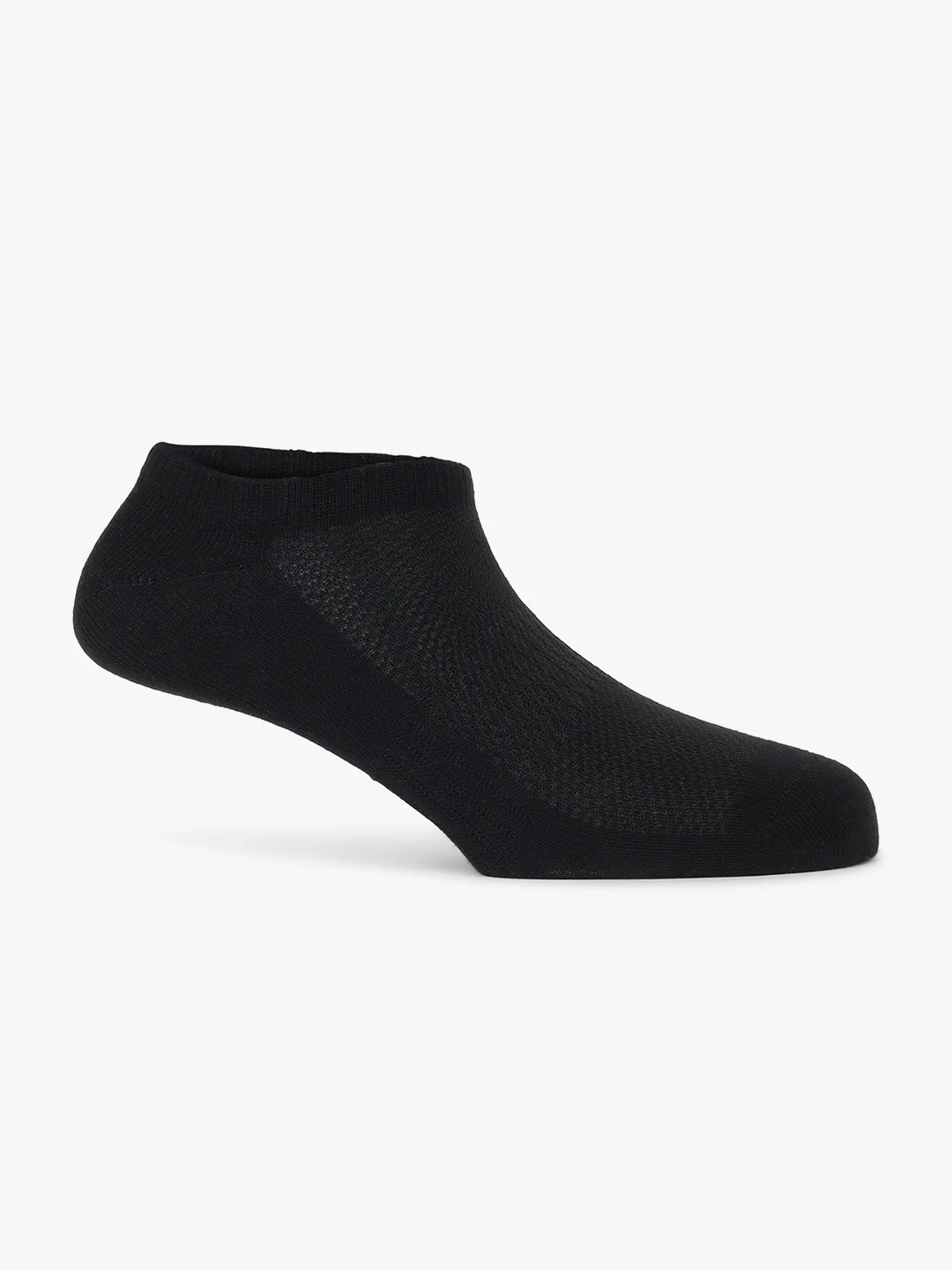 Men's Pack Of 5 Black No Show Length Self Design Casual Socks - Image 4