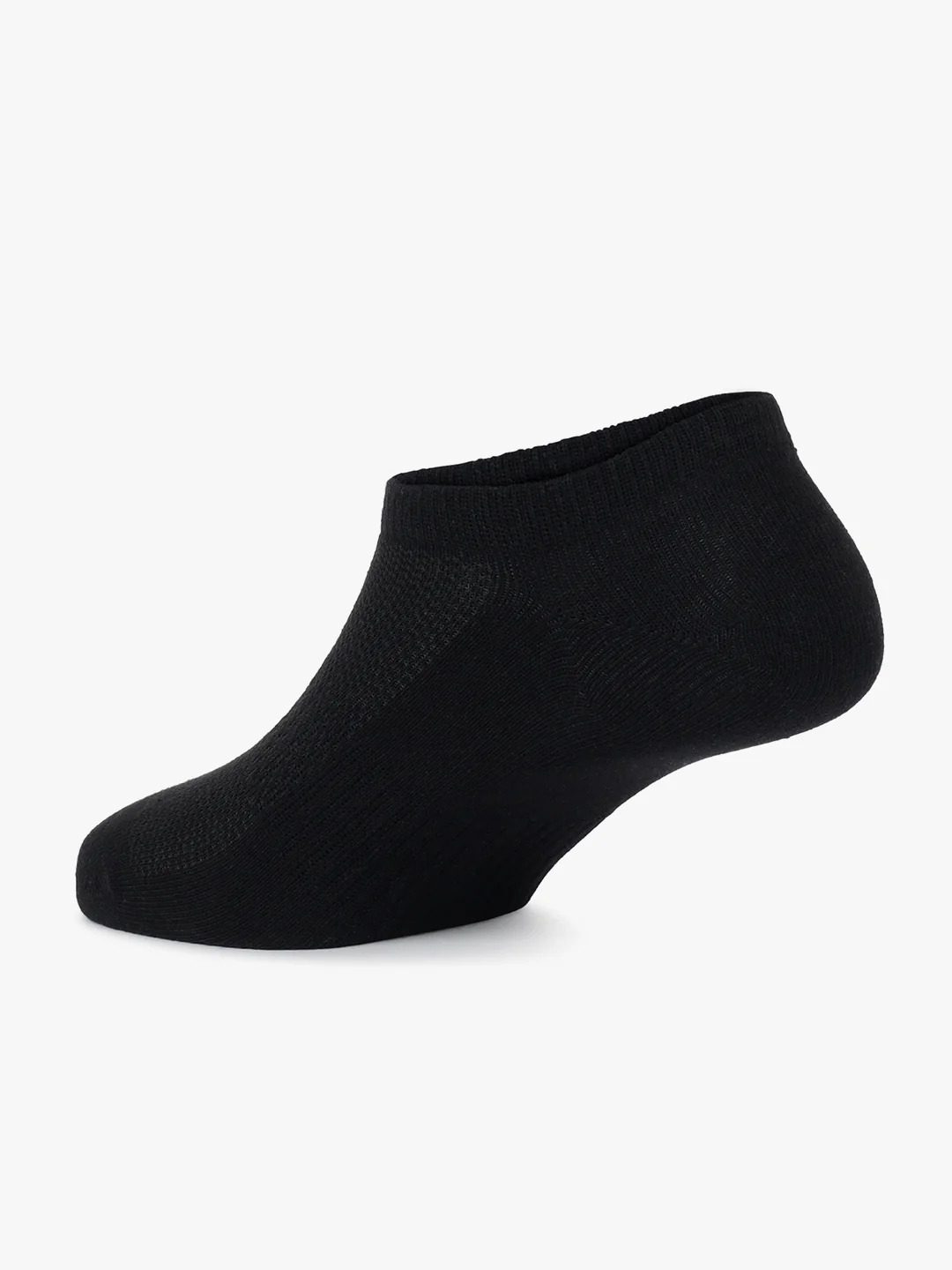 Men's Pack Of 5 Black No Show Length Self Design Casual Socks - Image 6