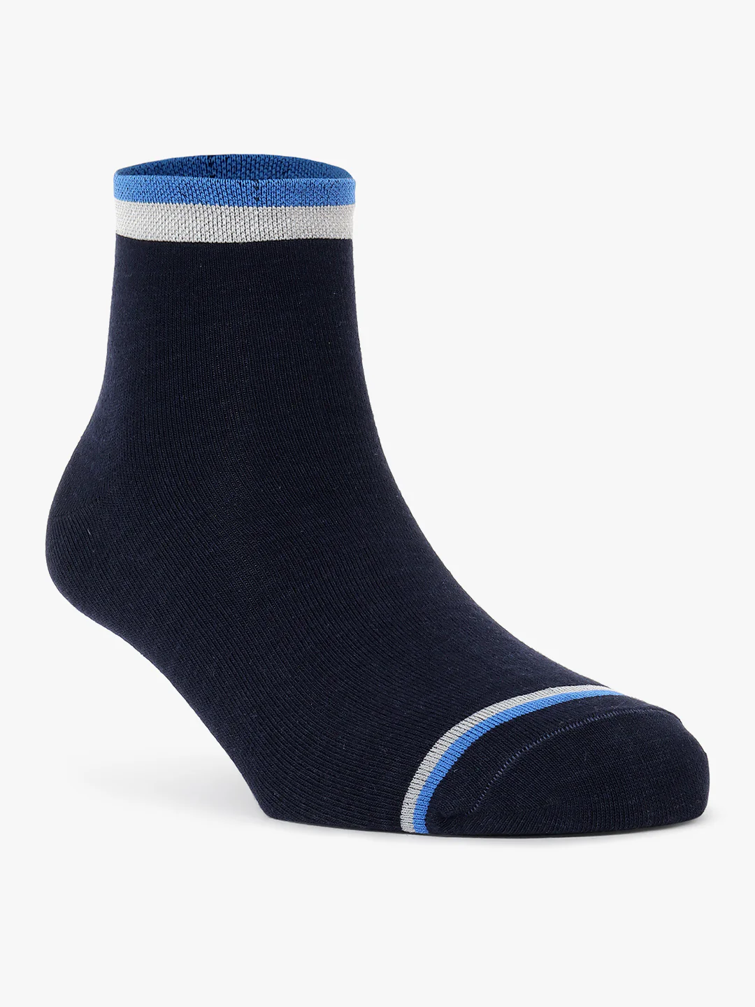 Men's Pack Of 5 Blue Ankle Length Colour Blocked Casual Socks - Image 3
