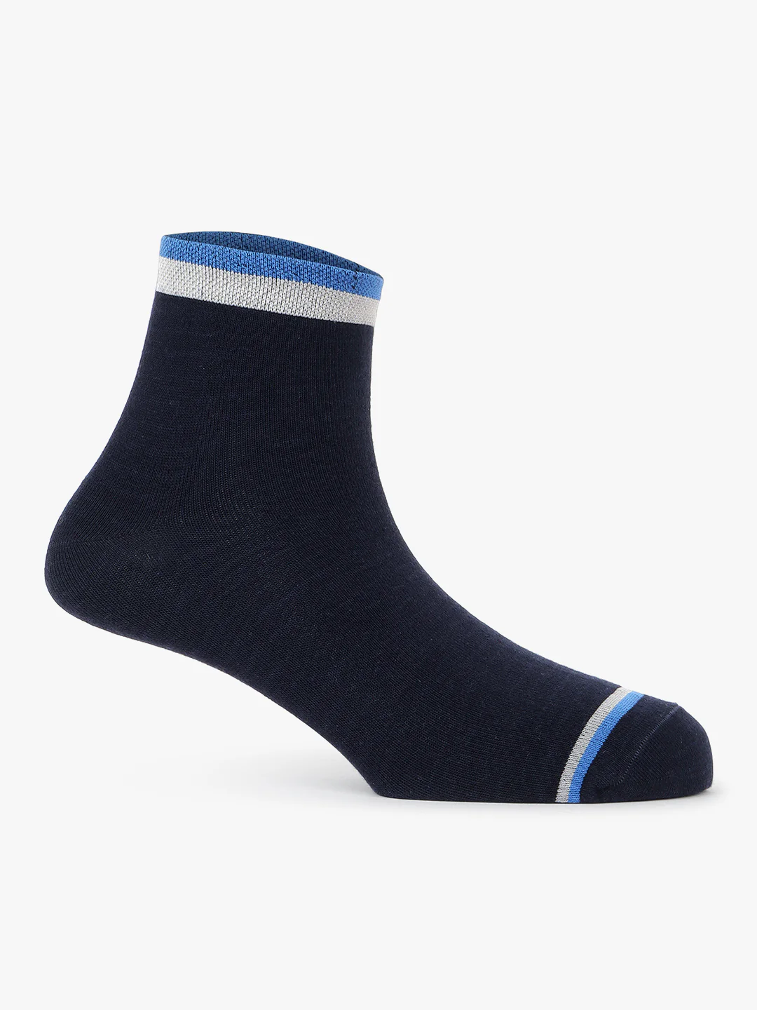 Men's Pack Of 5 Blue Ankle Length Colour Blocked Casual Socks - Image 4