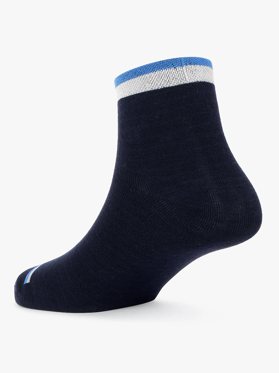 Men's Pack Of 5 Blue Ankle Length Colour Blocked Casual Socks - Image 6