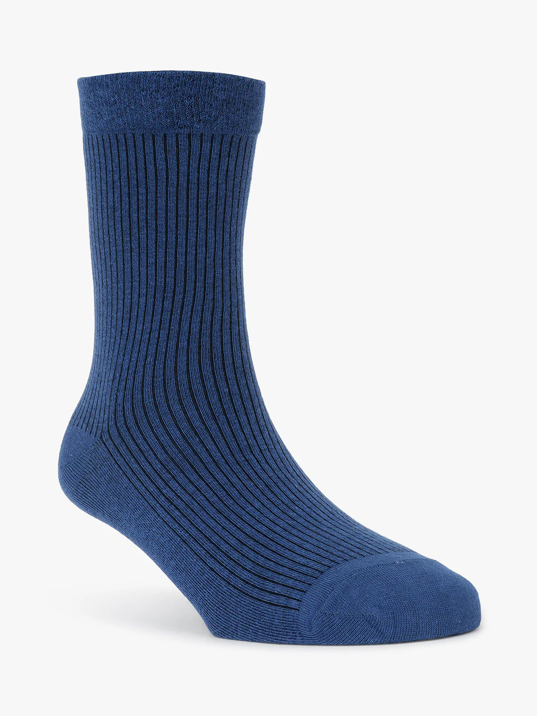 Men's Pack Of 5 Blue Crew Length Stripes Casual Socks - Image 3