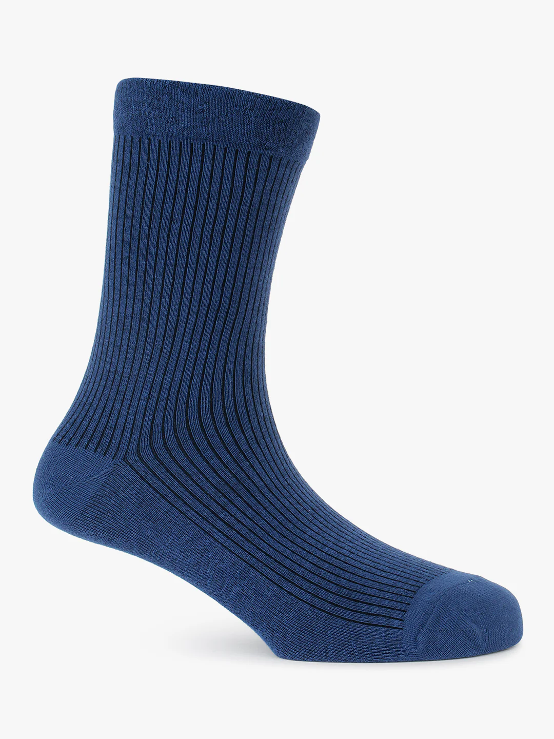 Men's Pack Of 5 Blue Crew Length Stripes Casual Socks - Image 4