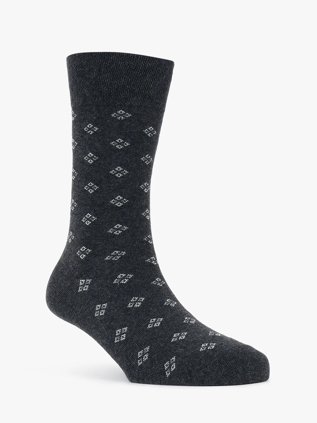 Men's Pack Of 5 Grey Crew Length Printed Casual Socks - Image 3