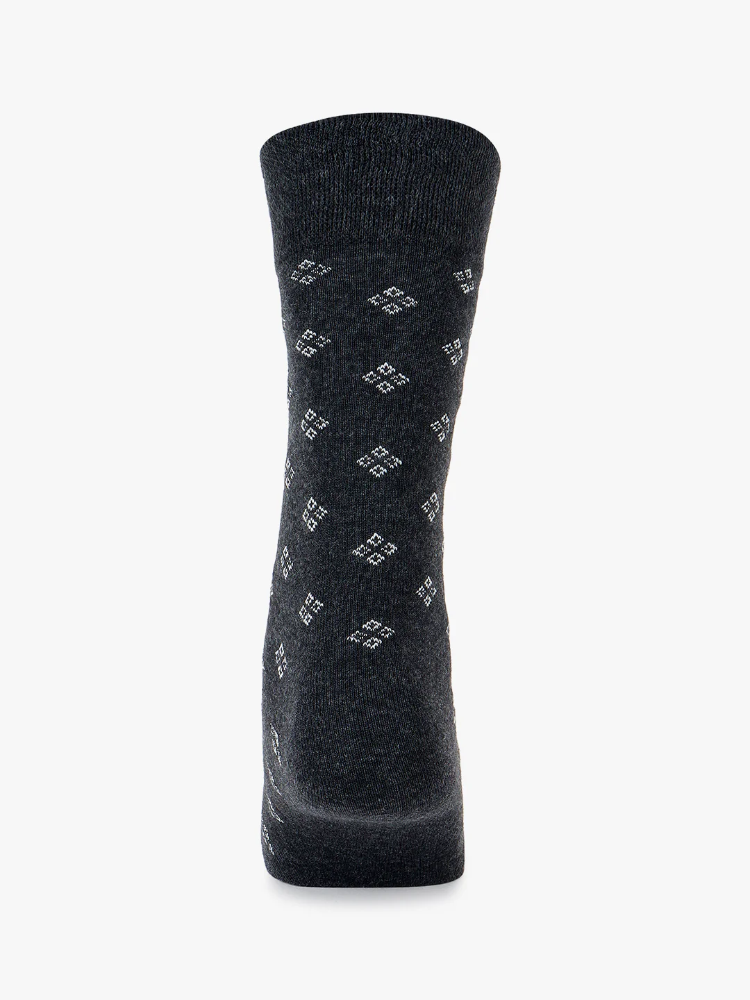 Men's Pack Of 5 Grey Crew Length Printed Casual Socks - Image 5