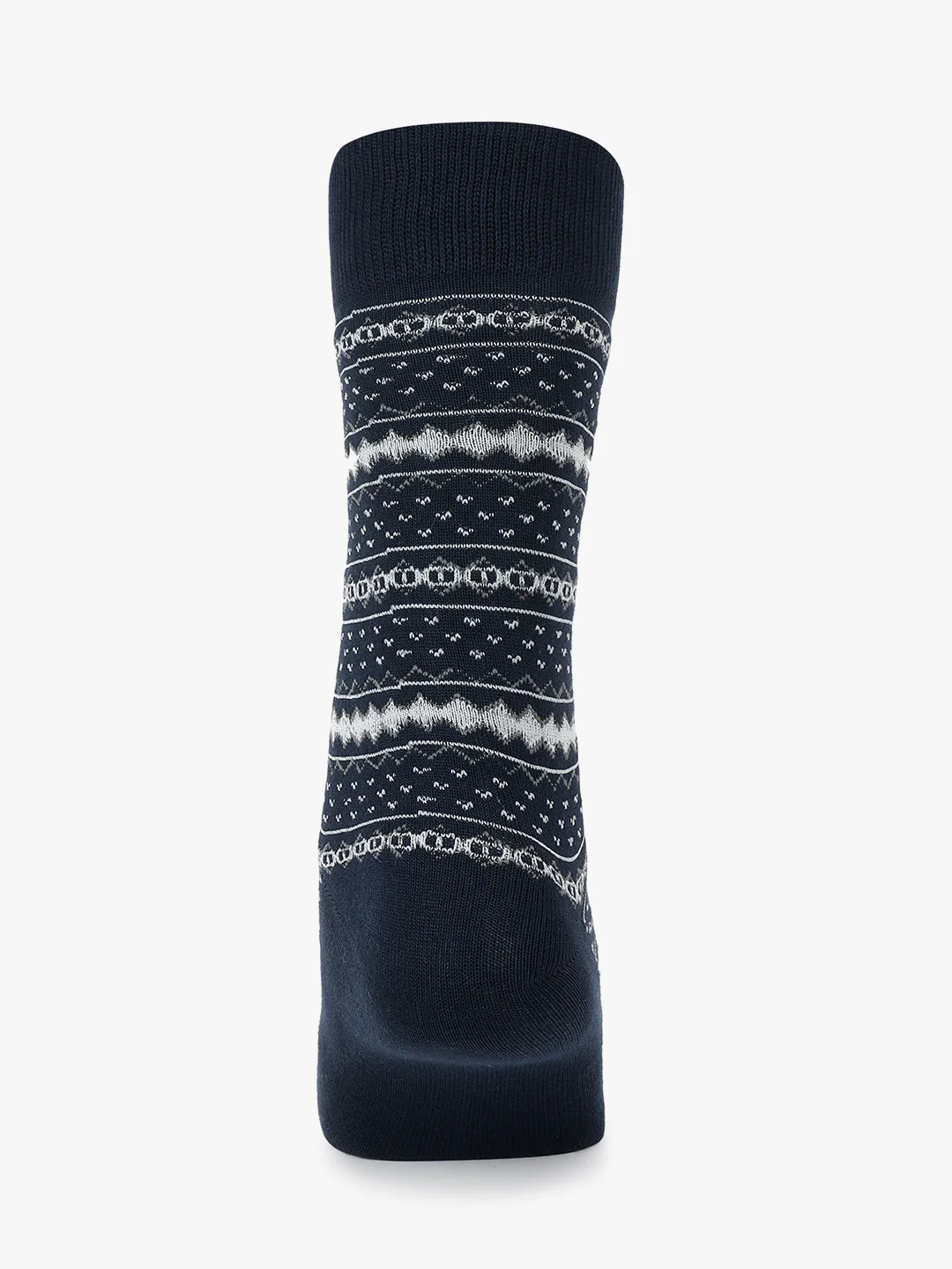 Men's Pack Of 5 Navy Blue Crew Length Printed Casual Socks - Image 5
