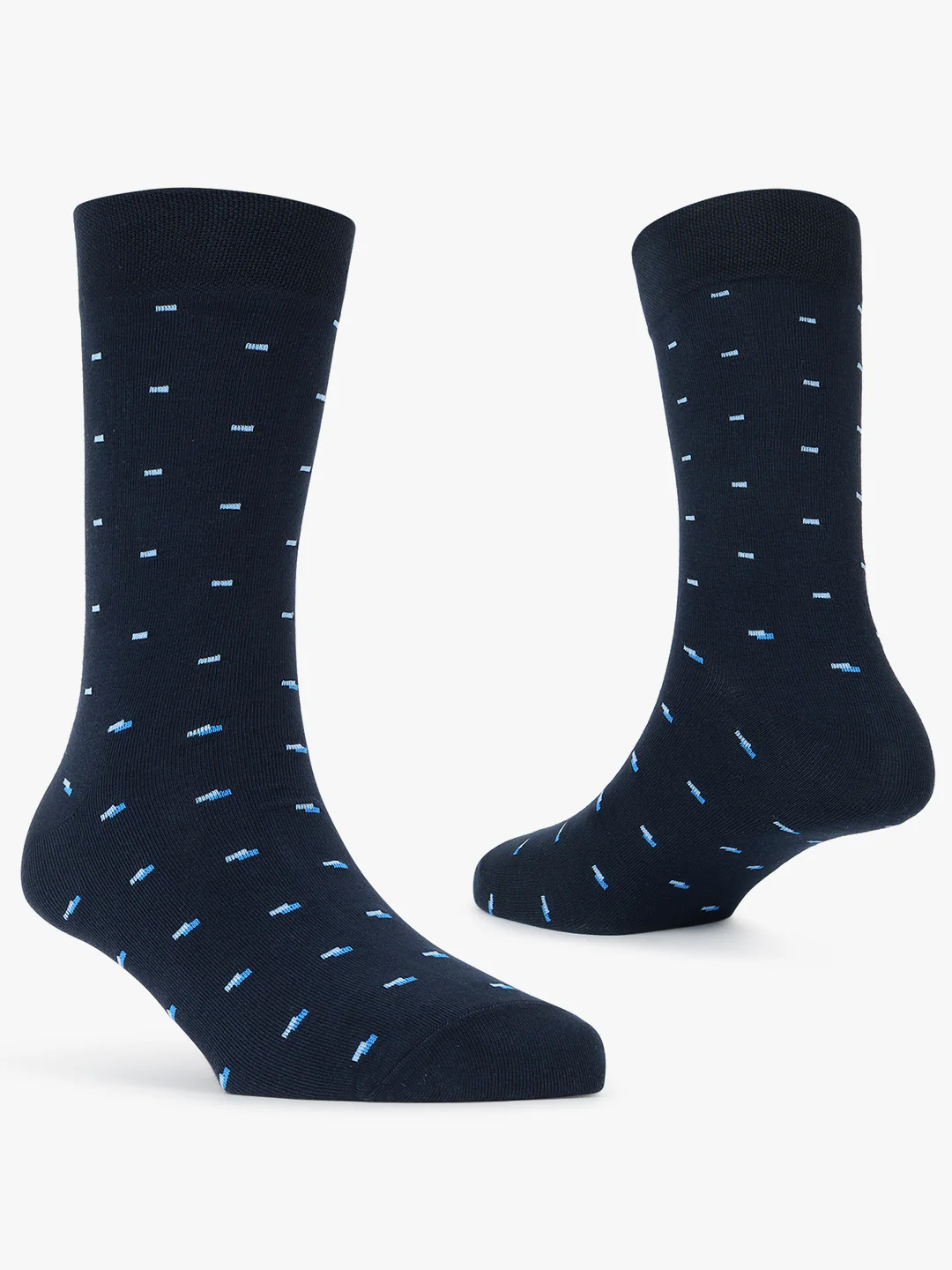 Men's Pack Of 5 Navy Blue Crew Length Printed Casual Socks - Image 2
