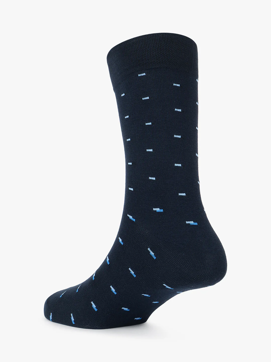 Men's Pack Of 5 Navy Blue Crew Length Printed Casual Socks - Image 6