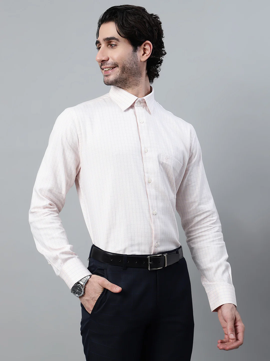 Formal Shirt for Men l Breathable & Soft with Color Fastness Regular Fit Spread Collar Neck Cotton Fabric Checkered Pattern - Image 4