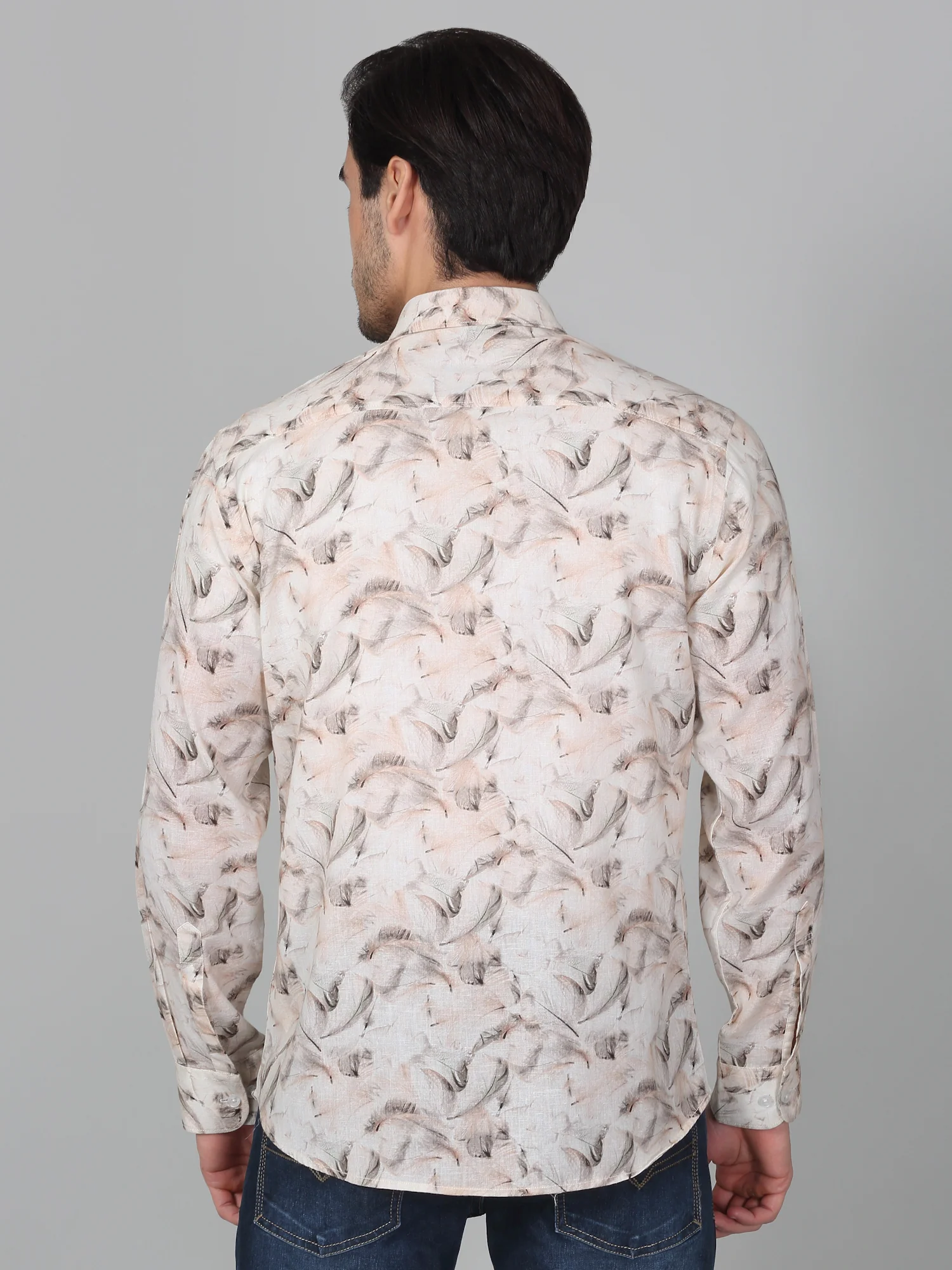 Casual Shirt for Men | Breathable & Soft with Color Fastness Regular Fit Spread Collar Neck Cotton Fabric Printed Pattern - Image 2