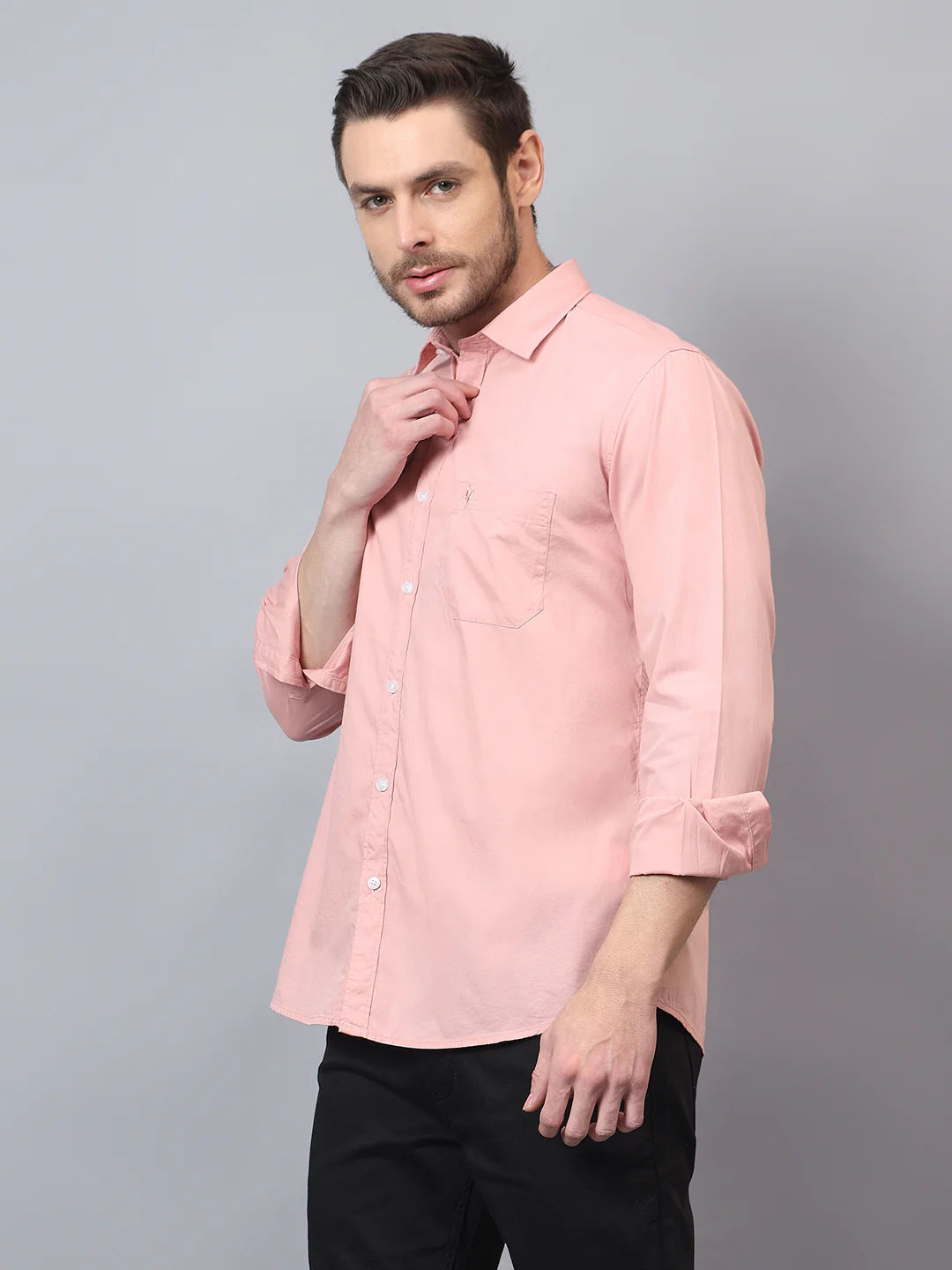 Casual Shirt for Men | Breathable & Soft with Color Fastness Regular Fit Spread Collar Neck Cotton Fabric Solid Pattern - Image 3