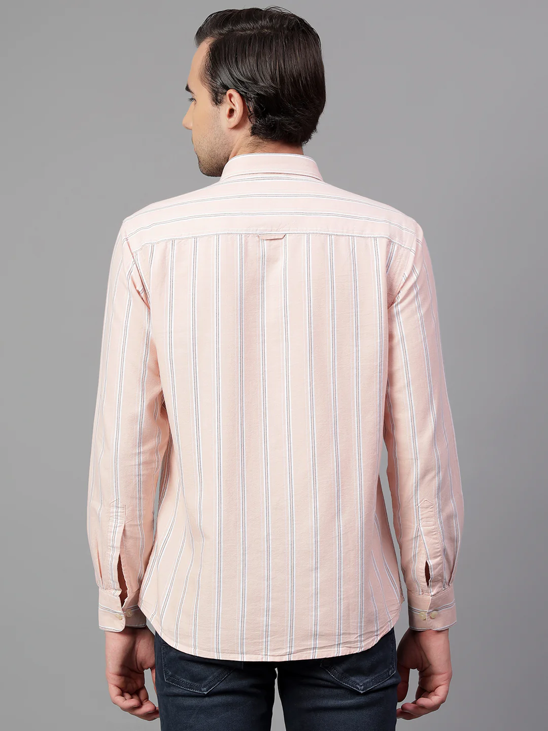 Casual Shirt for Men | Breathable & Soft with Color Fastness Regular Fit Spread Collar Neck Cotton Fabric Striped Pattern - Image 3